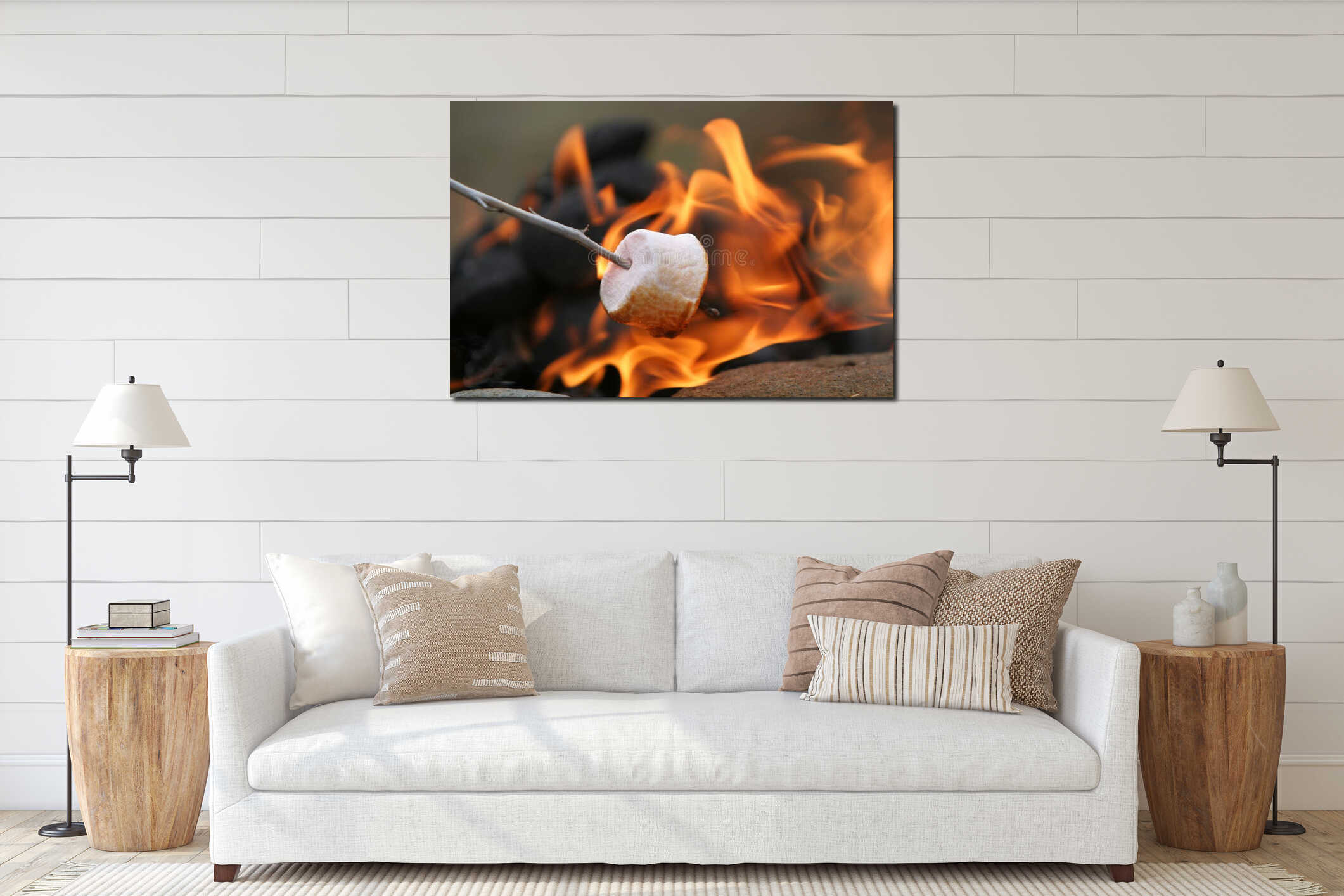 Canvas hanging interior mockup