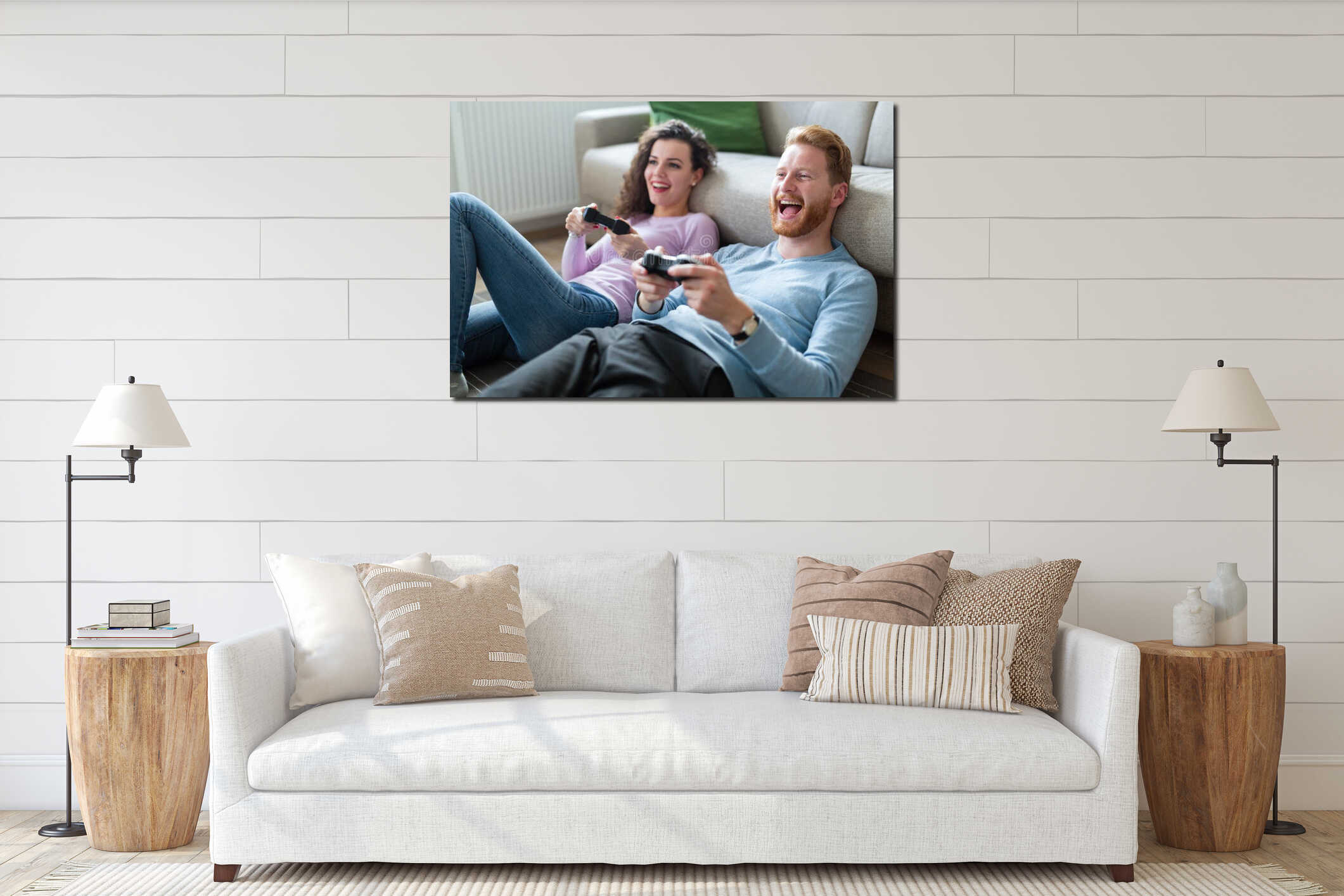 Canvas hanging interior mockup