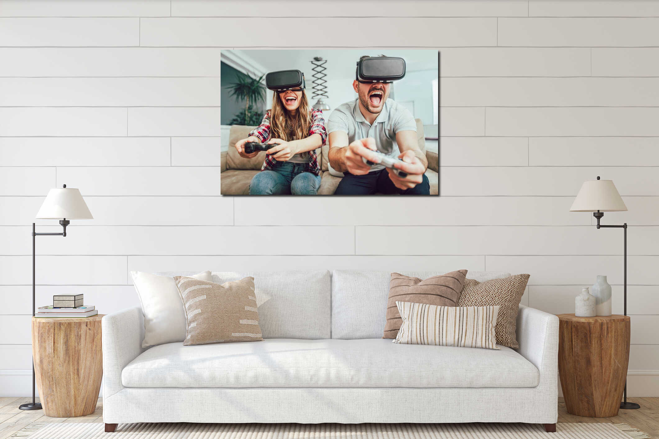 Canvas hanging interior mockup