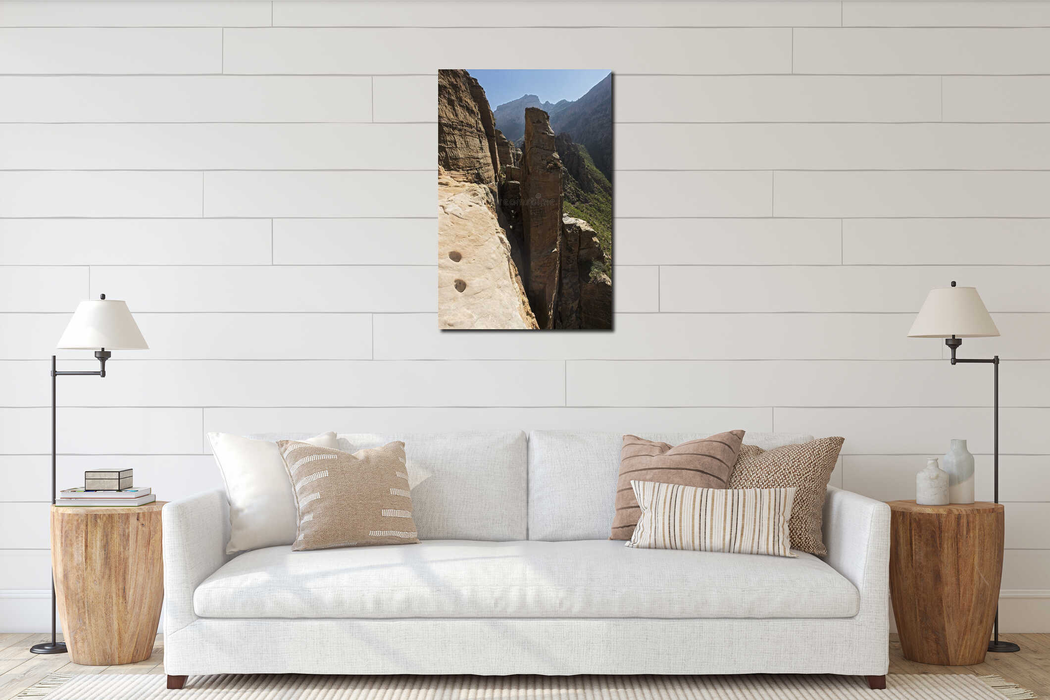Canvas hanging interior mockup