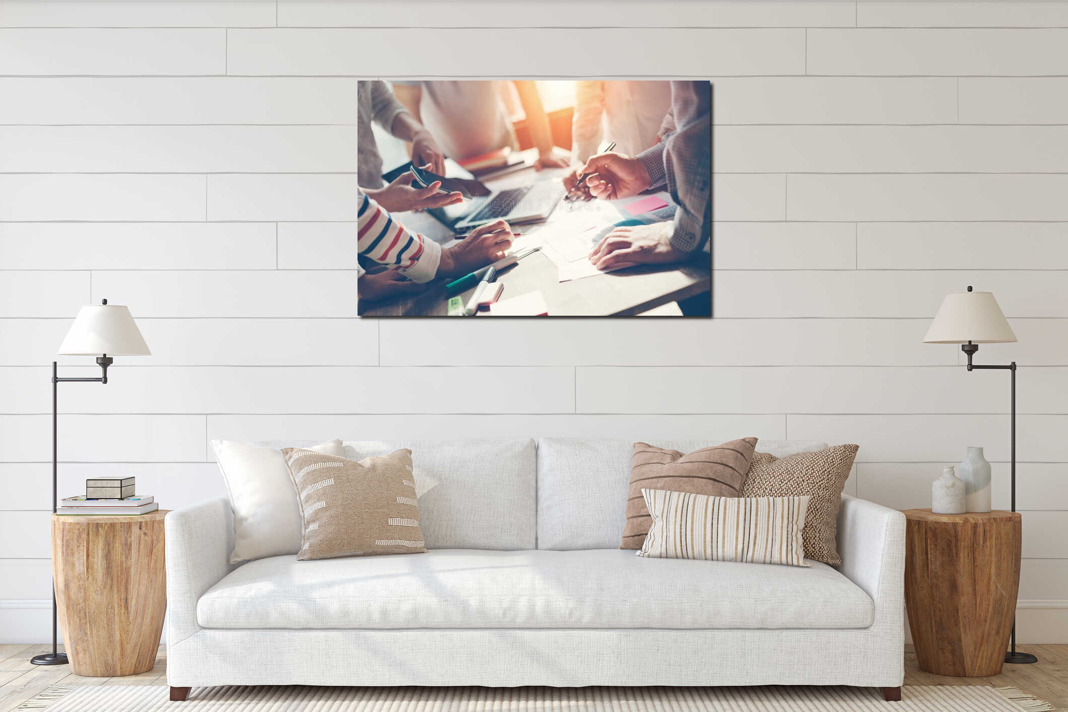 Canvas hanging interior mockup