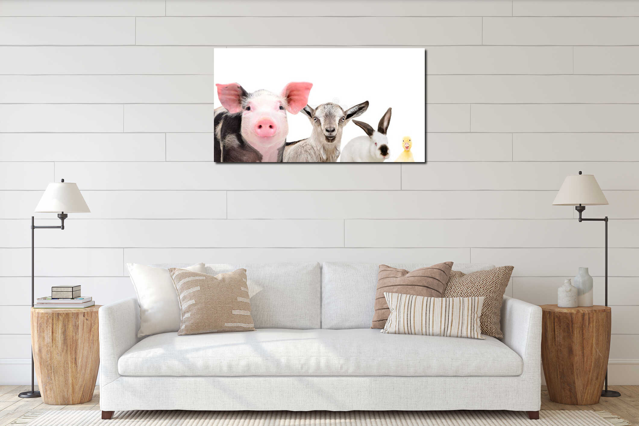 Canvas hanging interior mockup