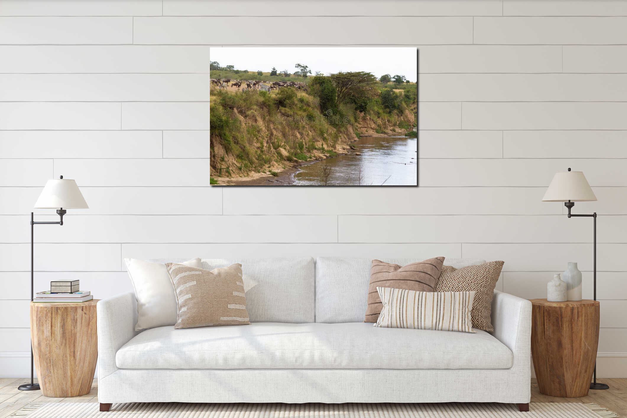 Canvas hanging interior mockup