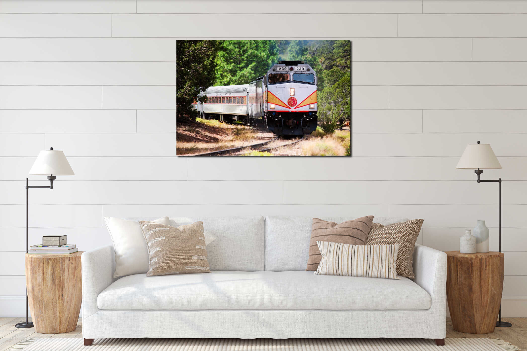 Canvas hanging interior mockup