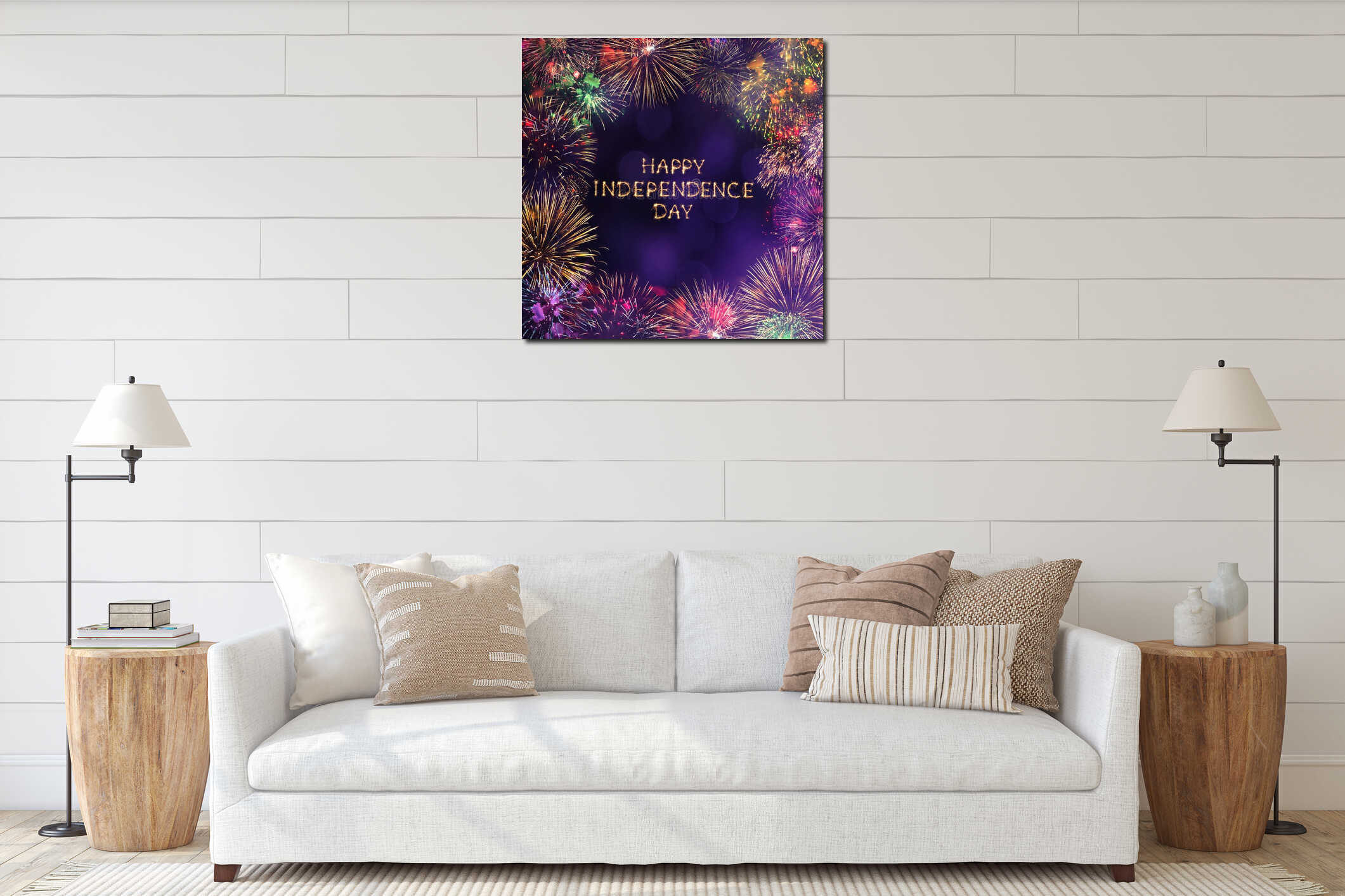 Canvas hanging interior mockup