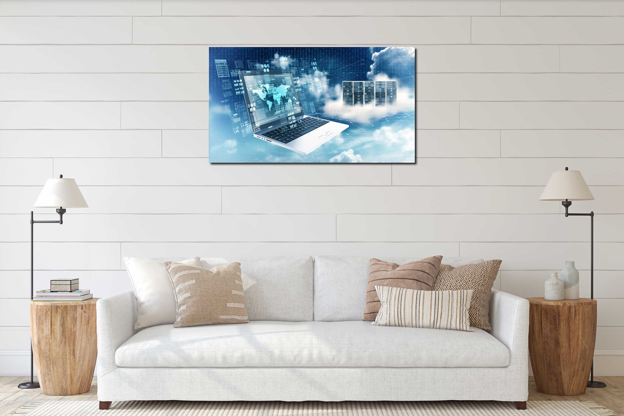 Canvas hanging interior mockup