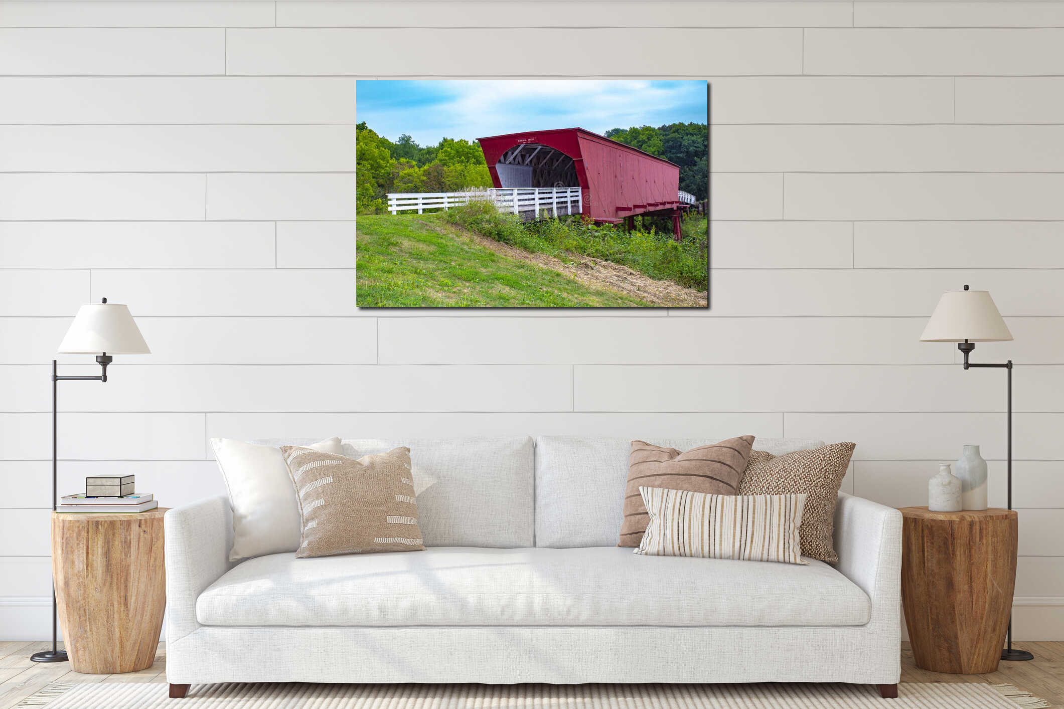 Canvas hanging interior mockup