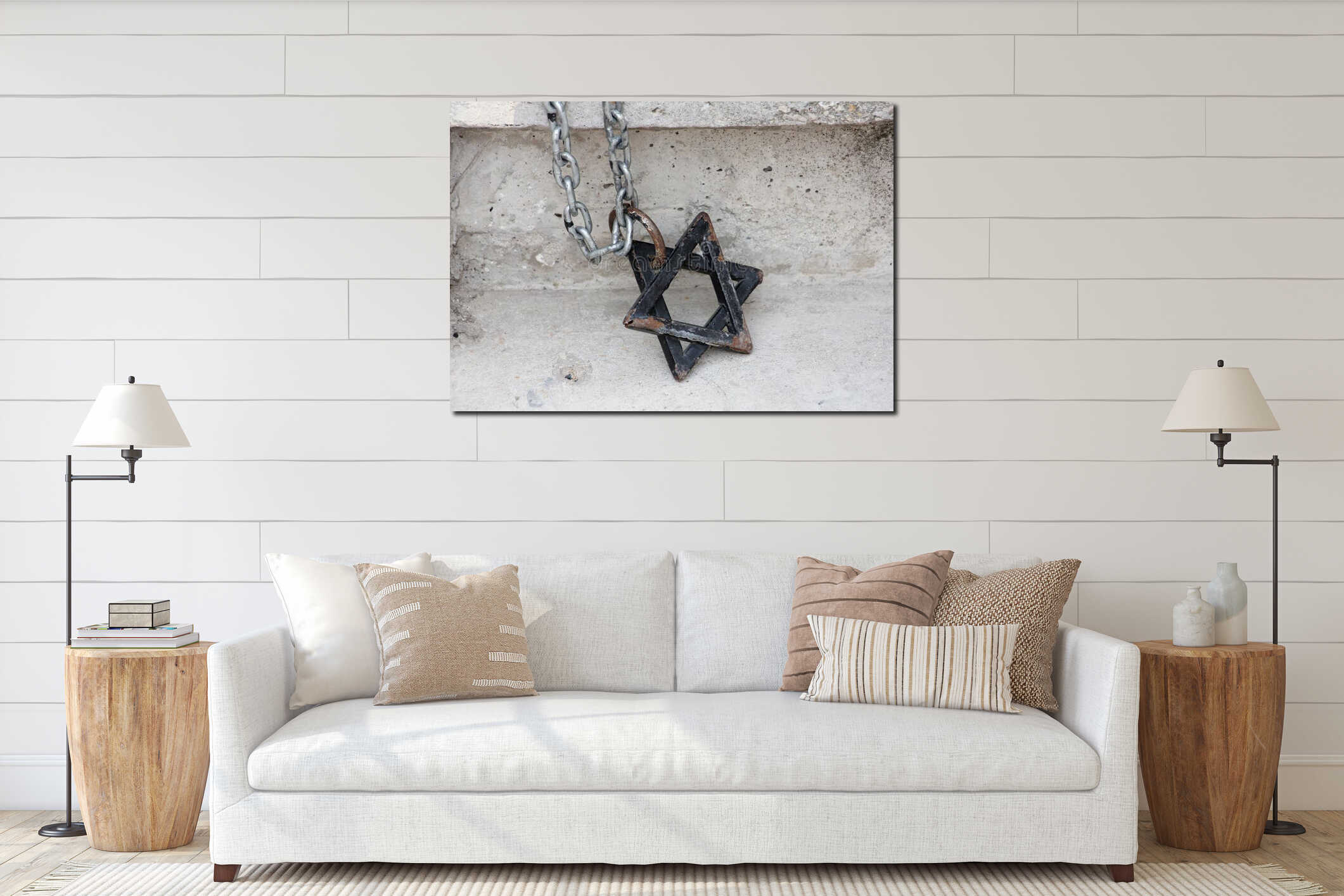 Canvas hanging interior mockup
