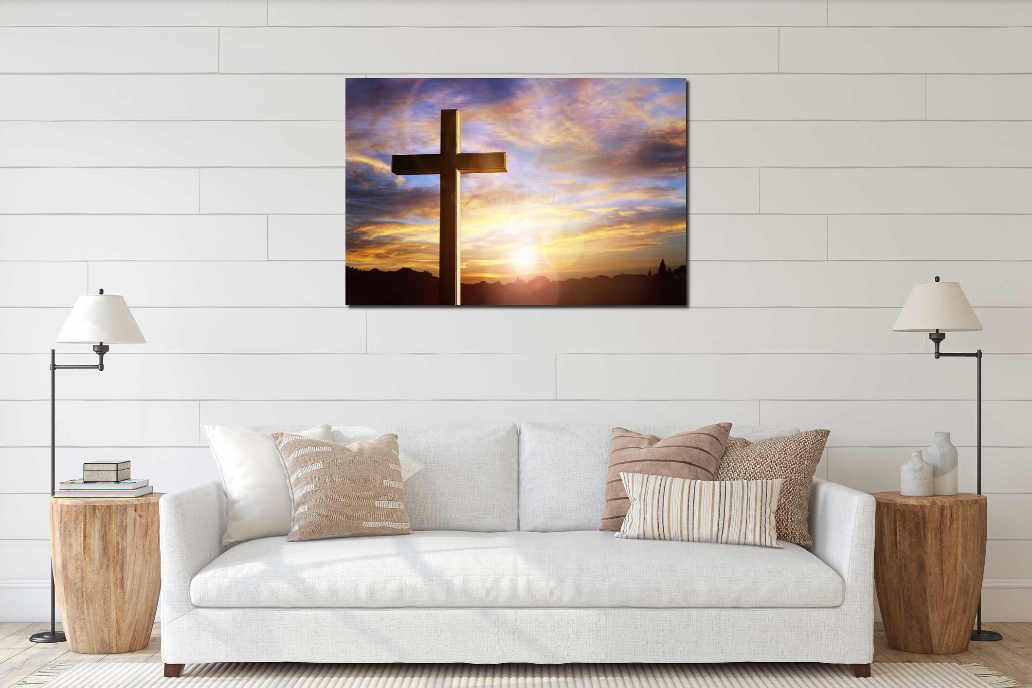 Canvas hanging interior mockup