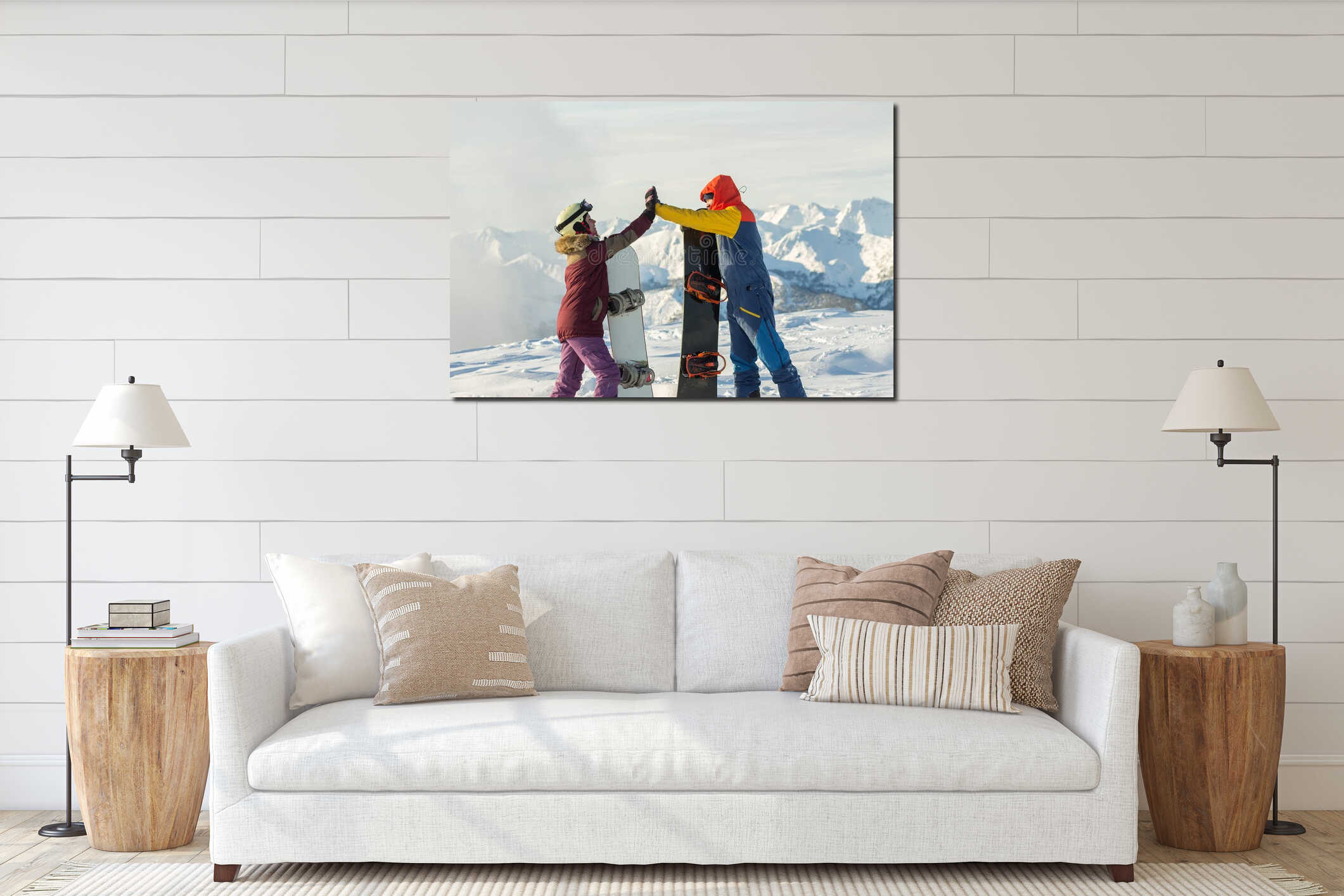 Canvas hanging interior mockup