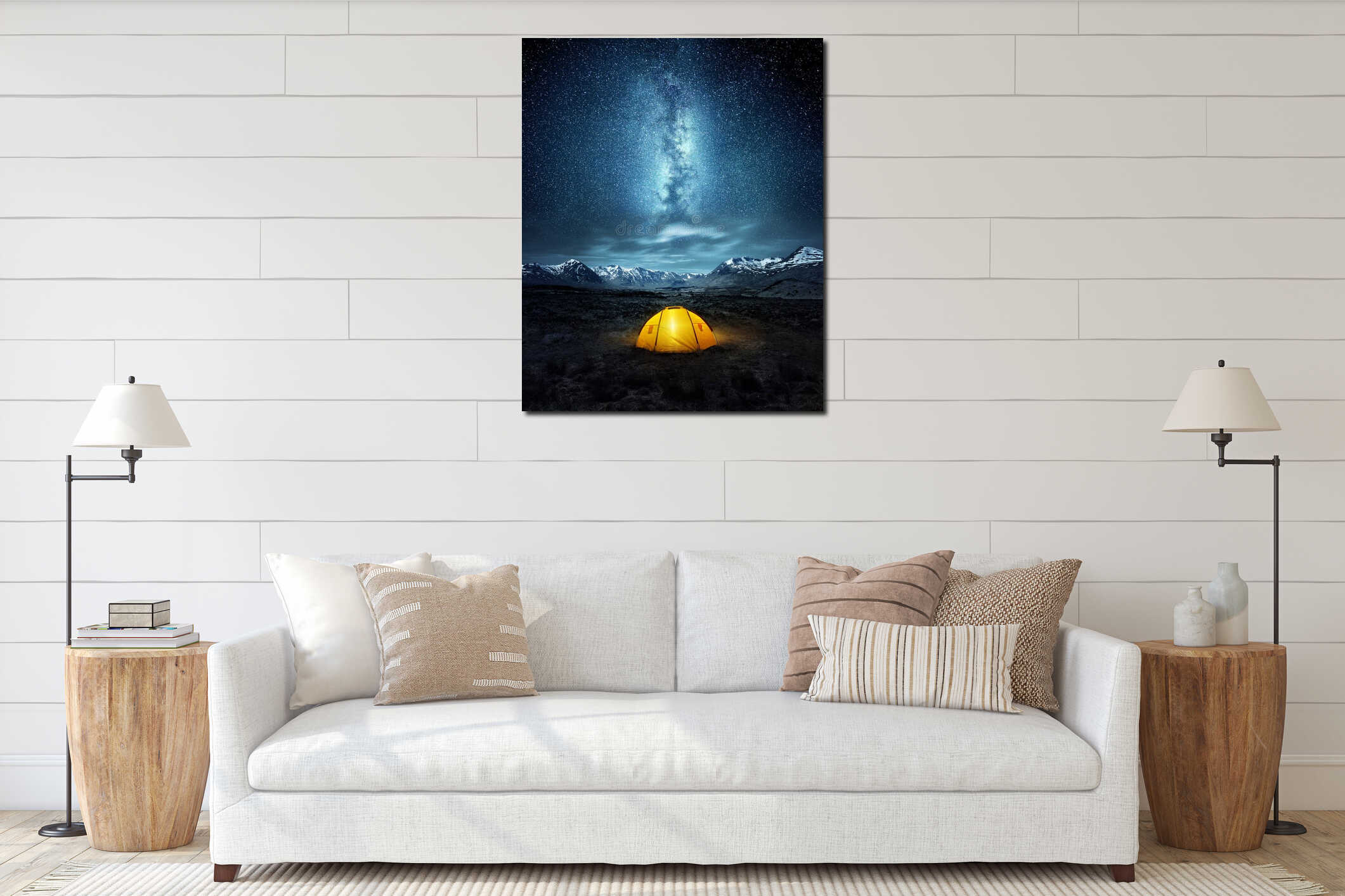 Canvas hanging interior mockup