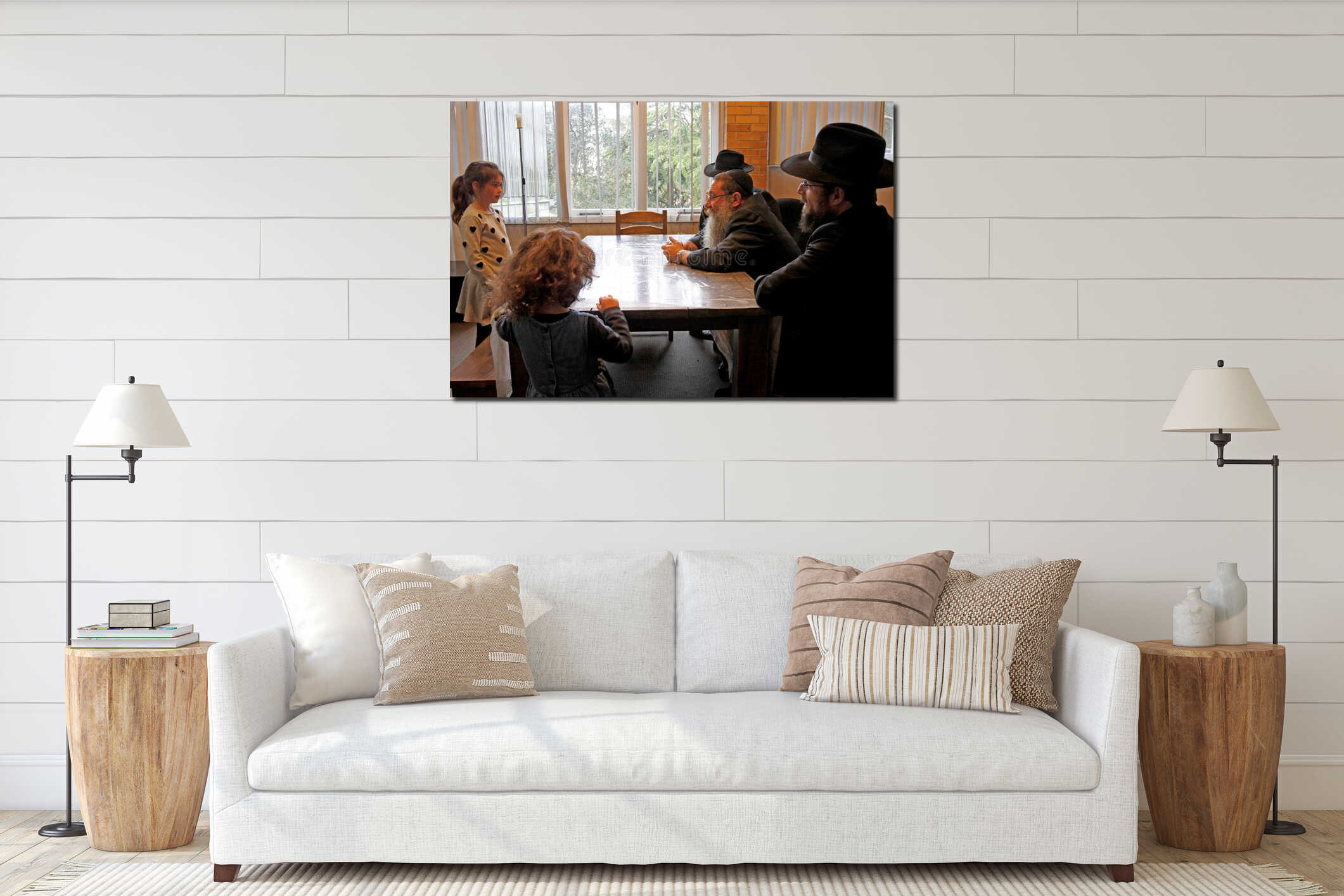 Canvas hanging interior mockup