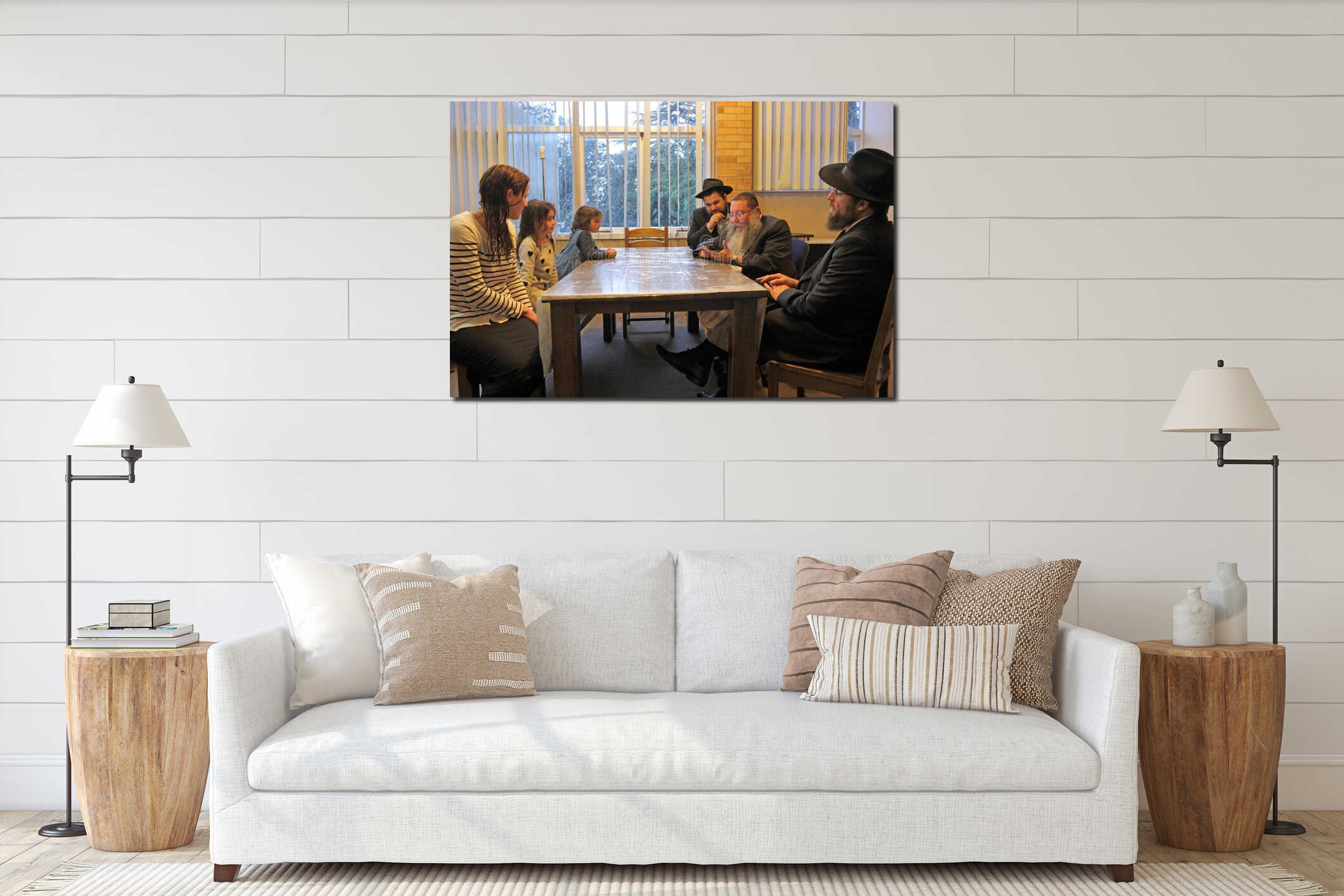 Canvas hanging interior mockup