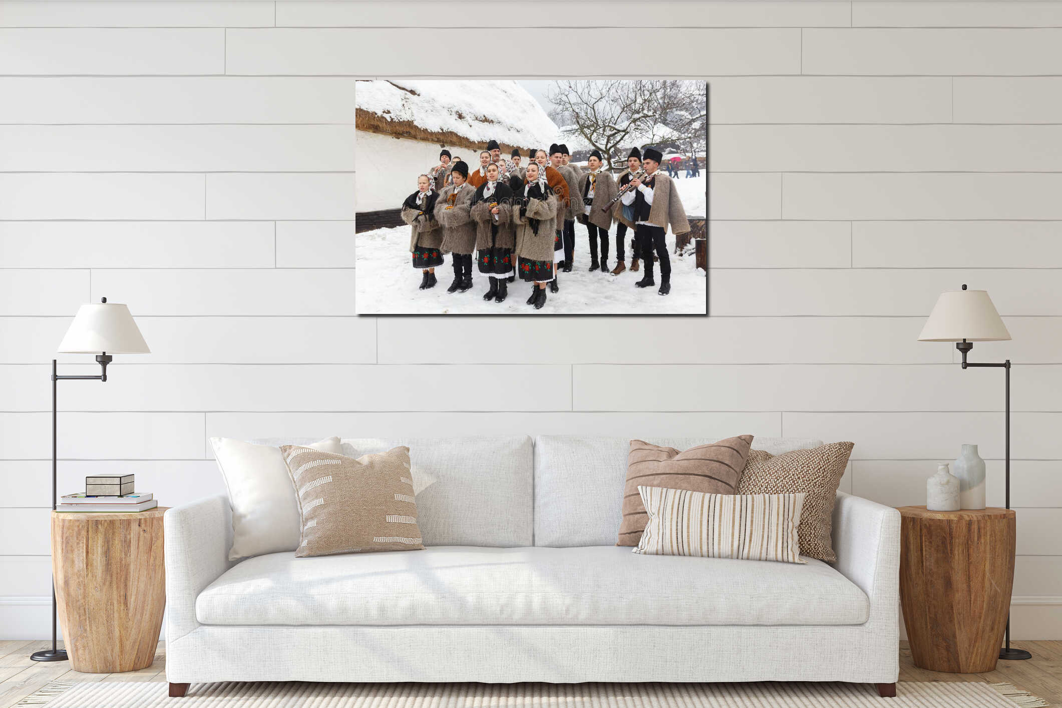 Canvas hanging interior mockup