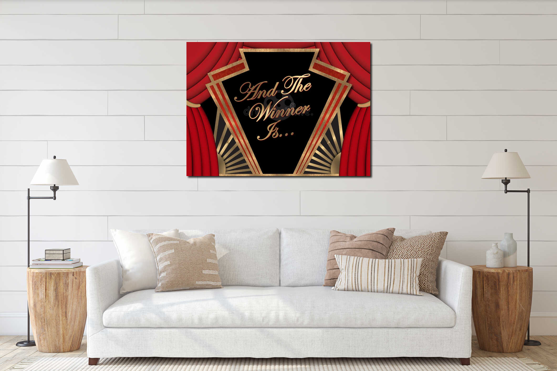 Canvas hanging interior mockup
