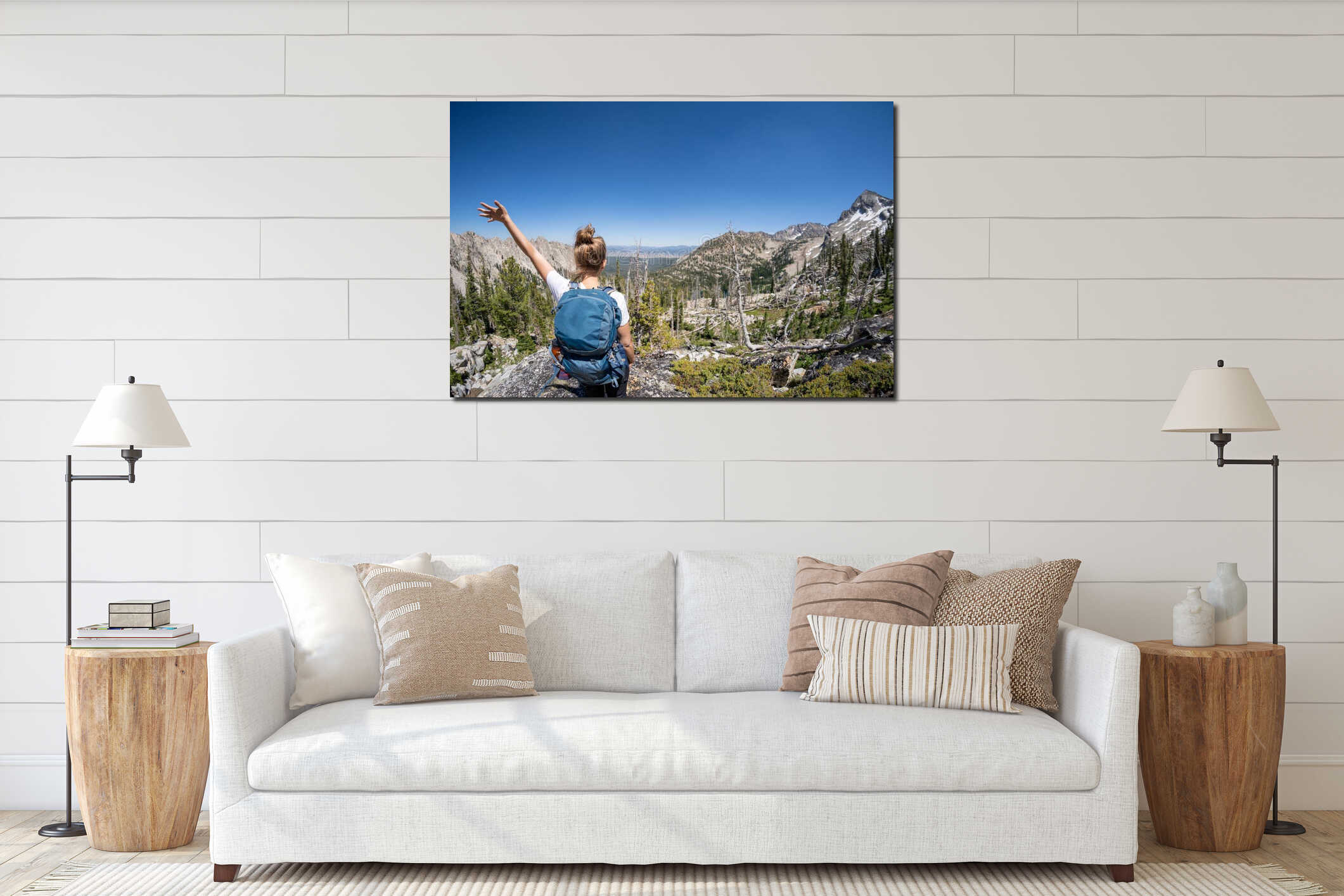 Canvas hanging interior mockup