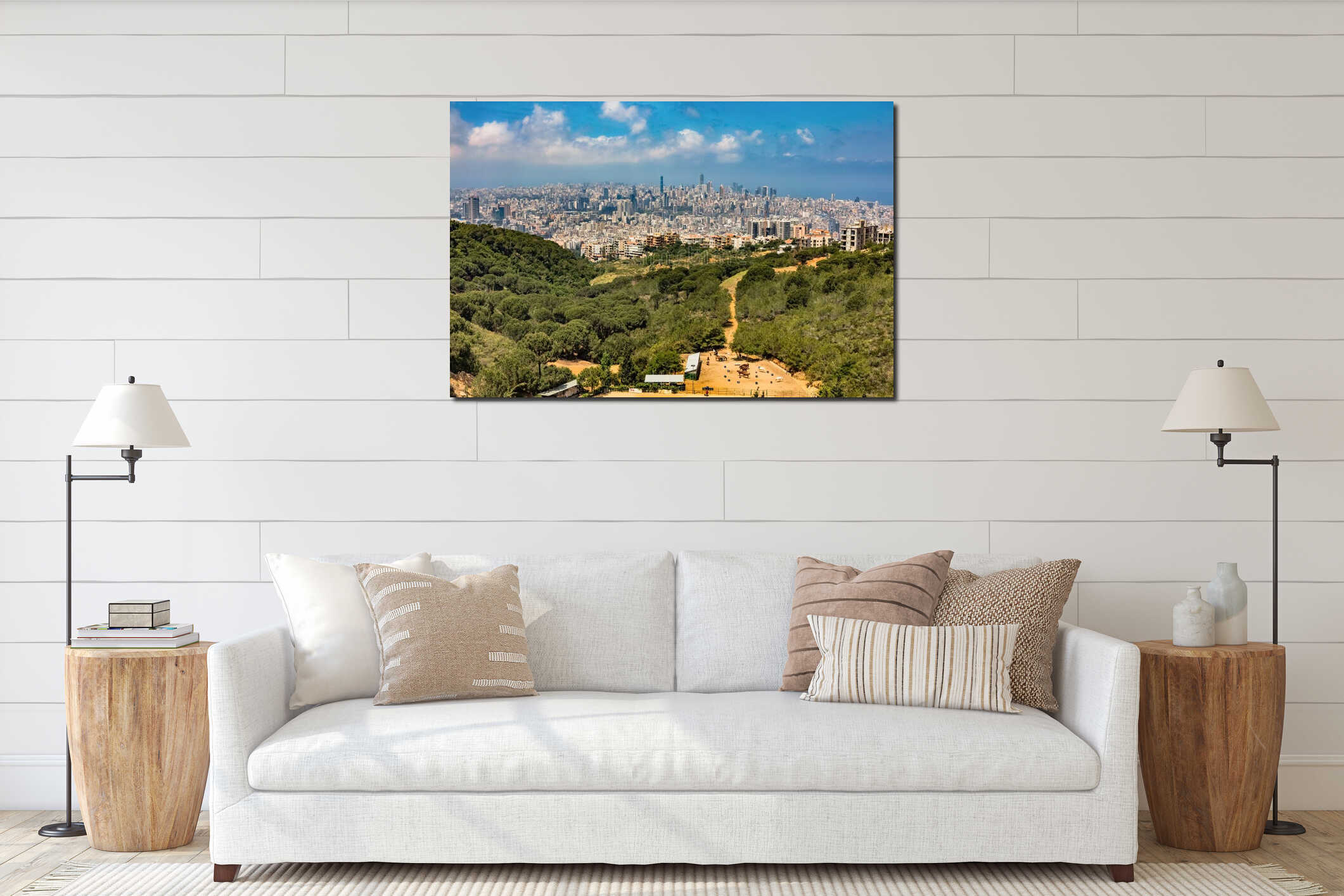 Canvas hanging interior mockup