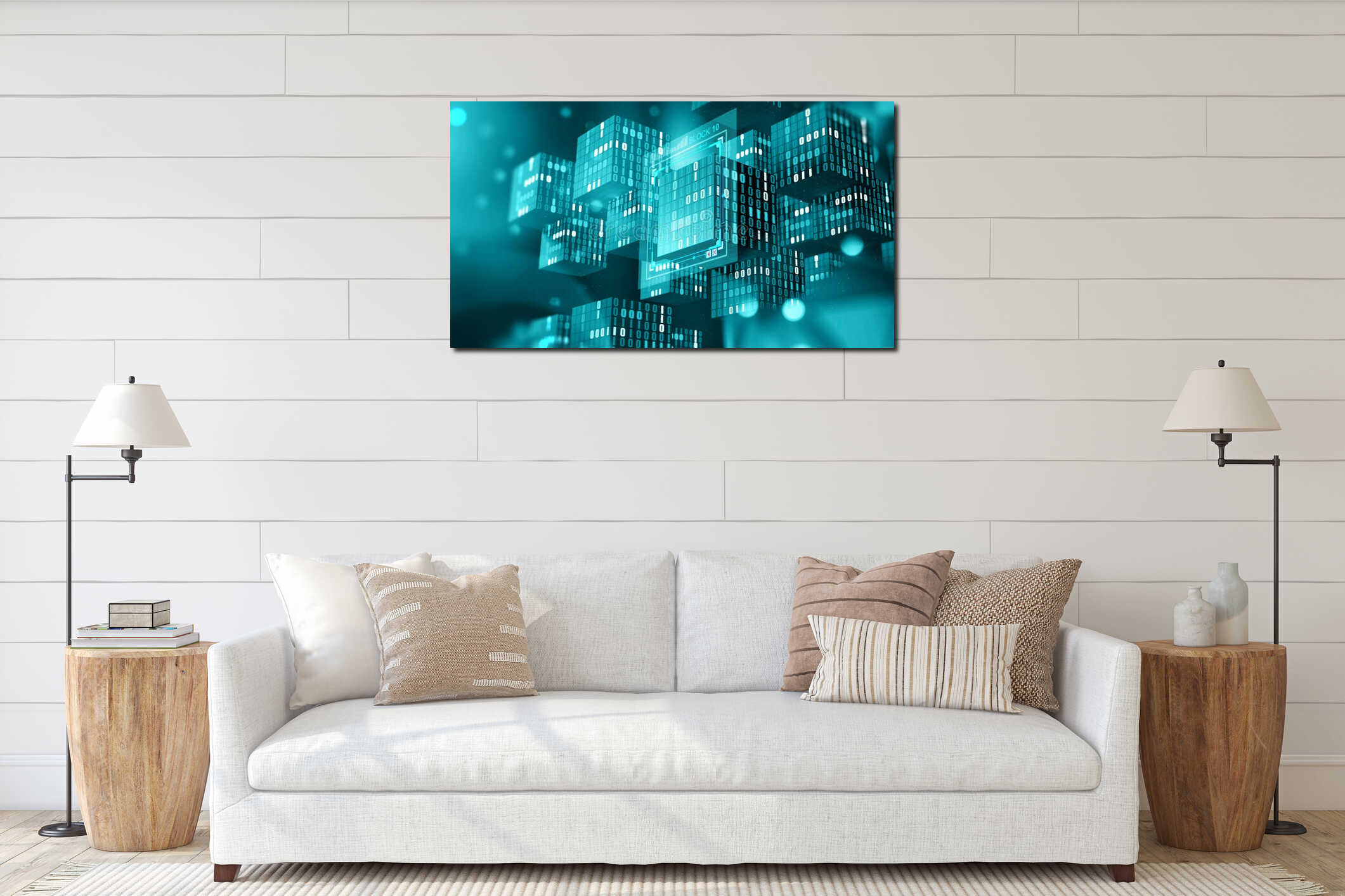 Canvas hanging interior mockup