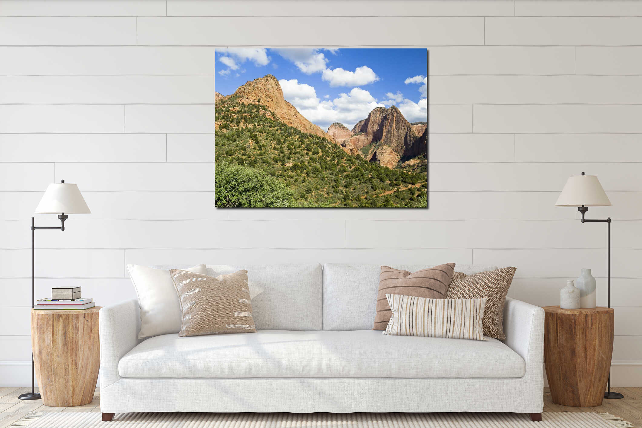 Canvas hanging interior mockup