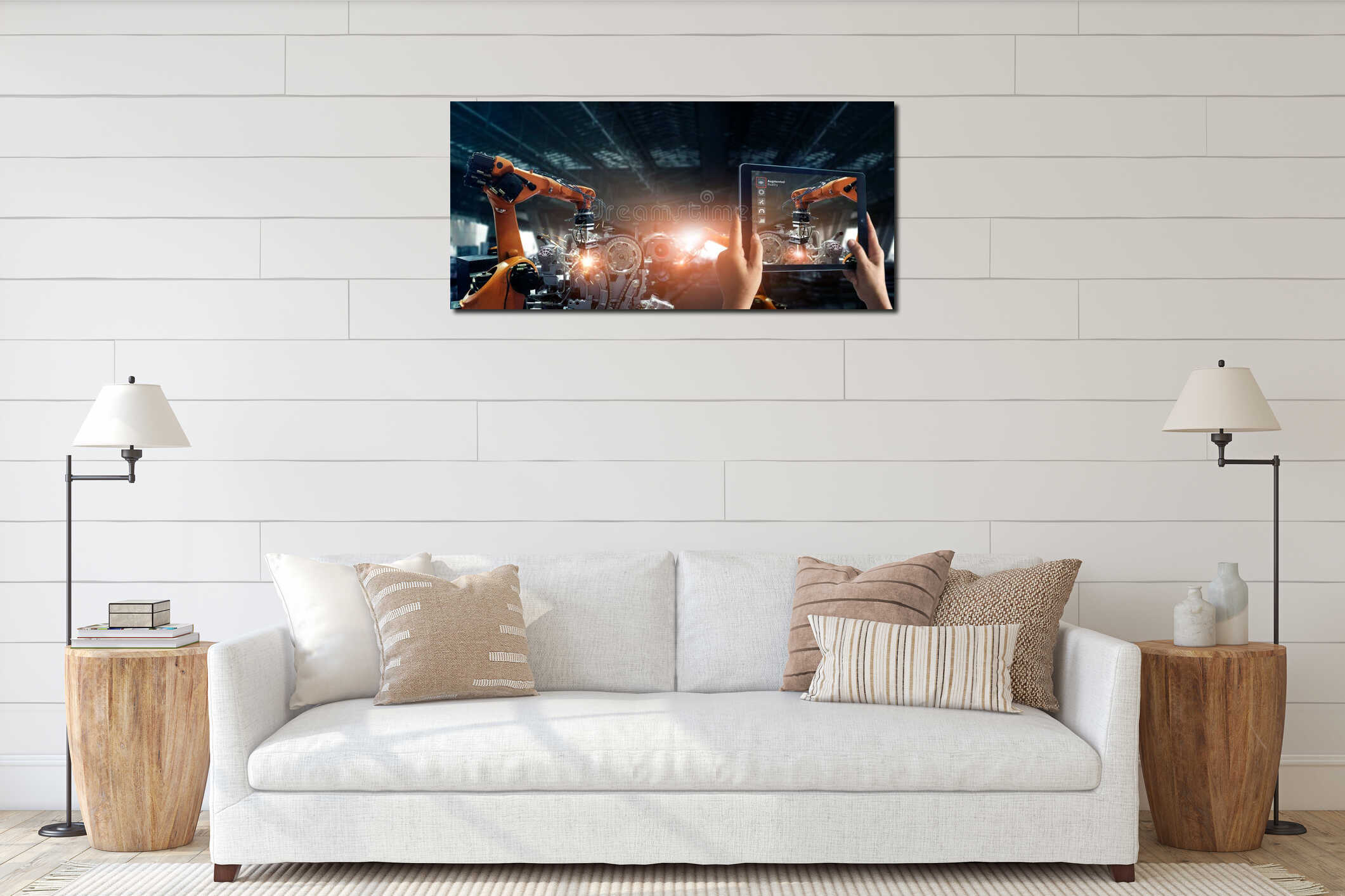 Canvas hanging interior mockup