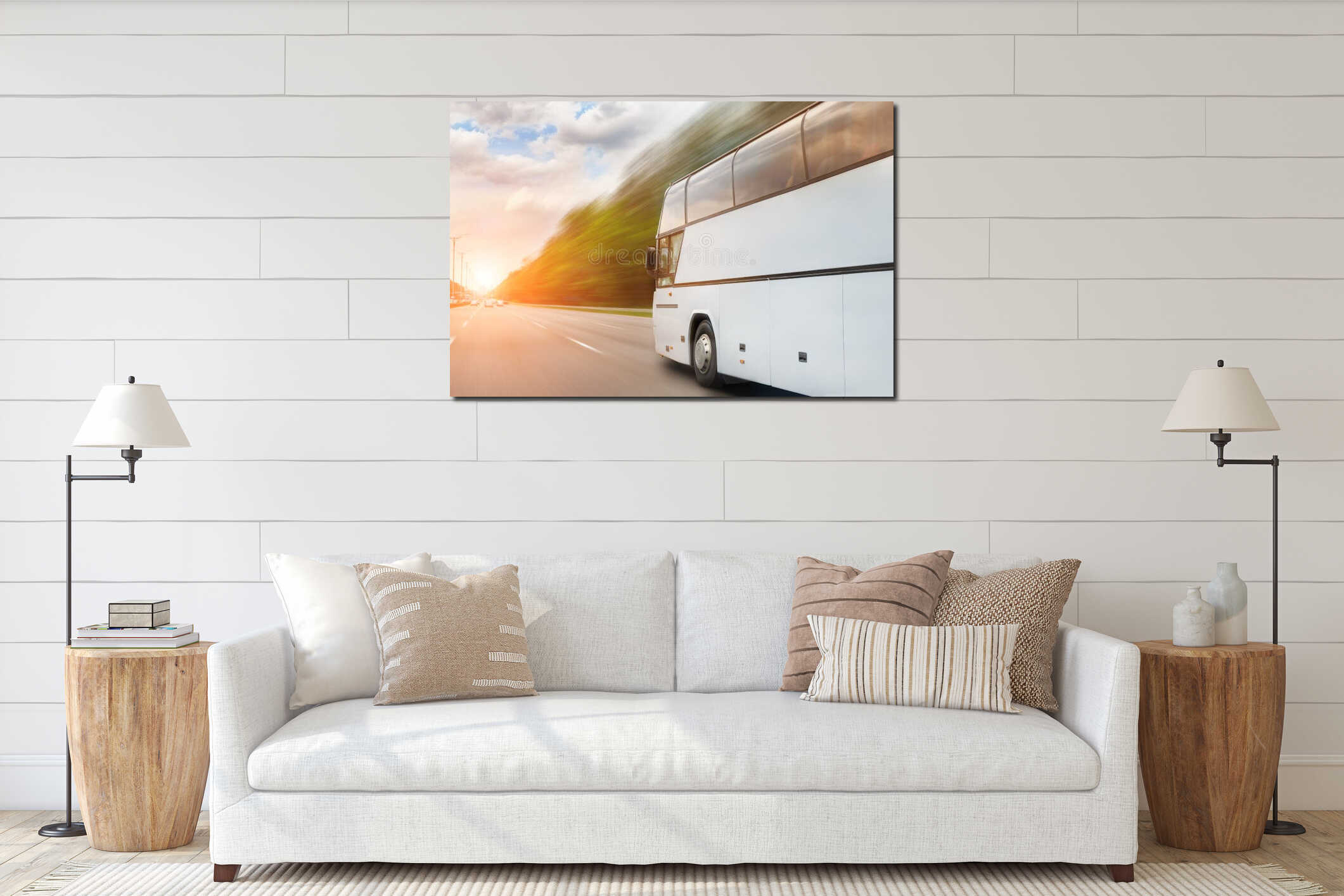 Canvas hanging interior mockup