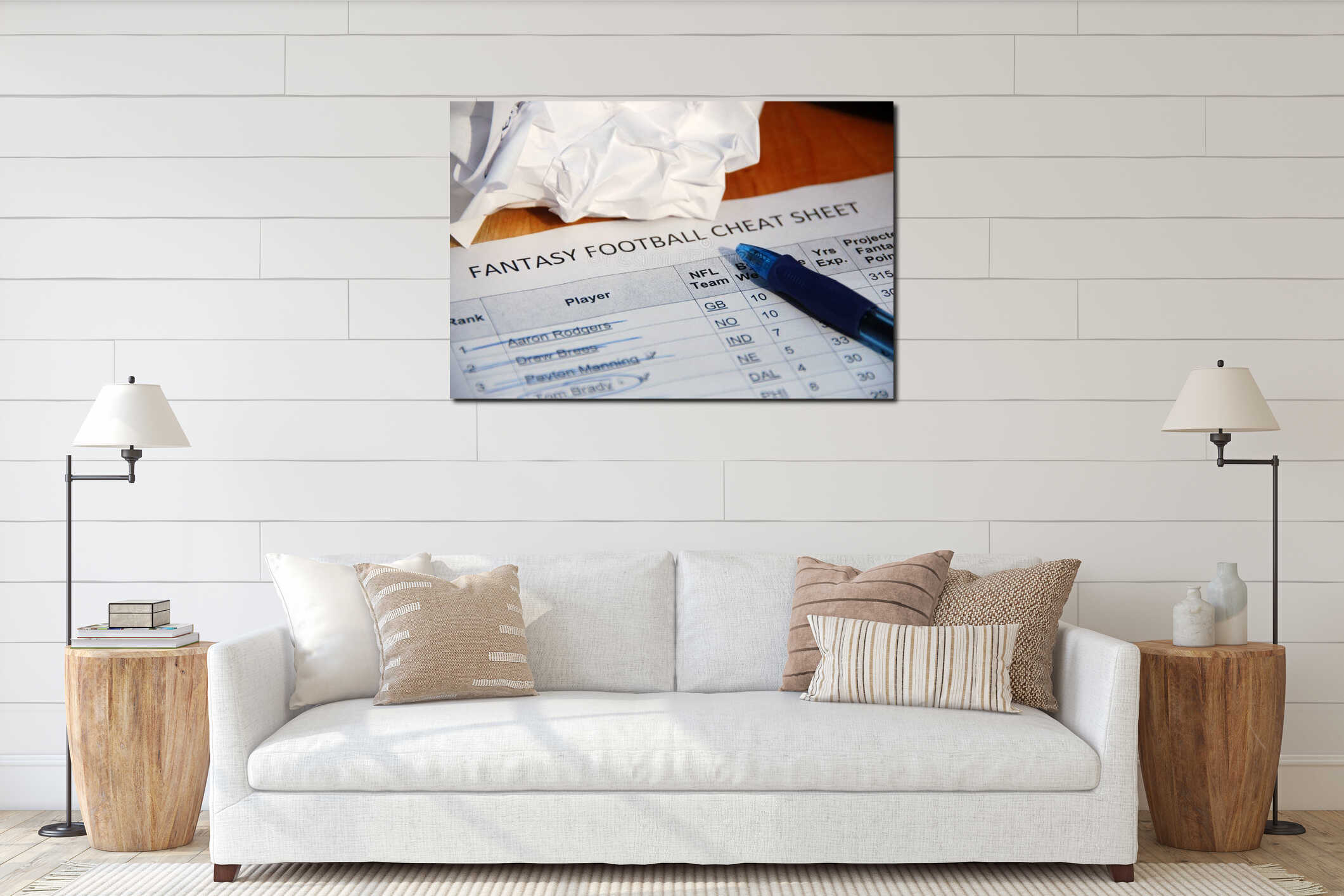 Canvas hanging interior mockup