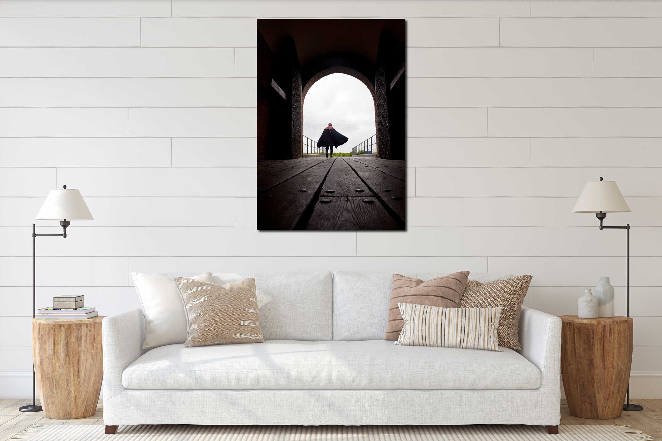 Canvas hanging interior mockup