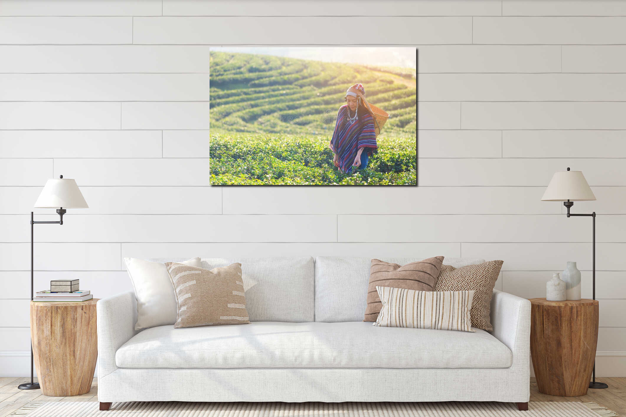 Canvas hanging interior mockup