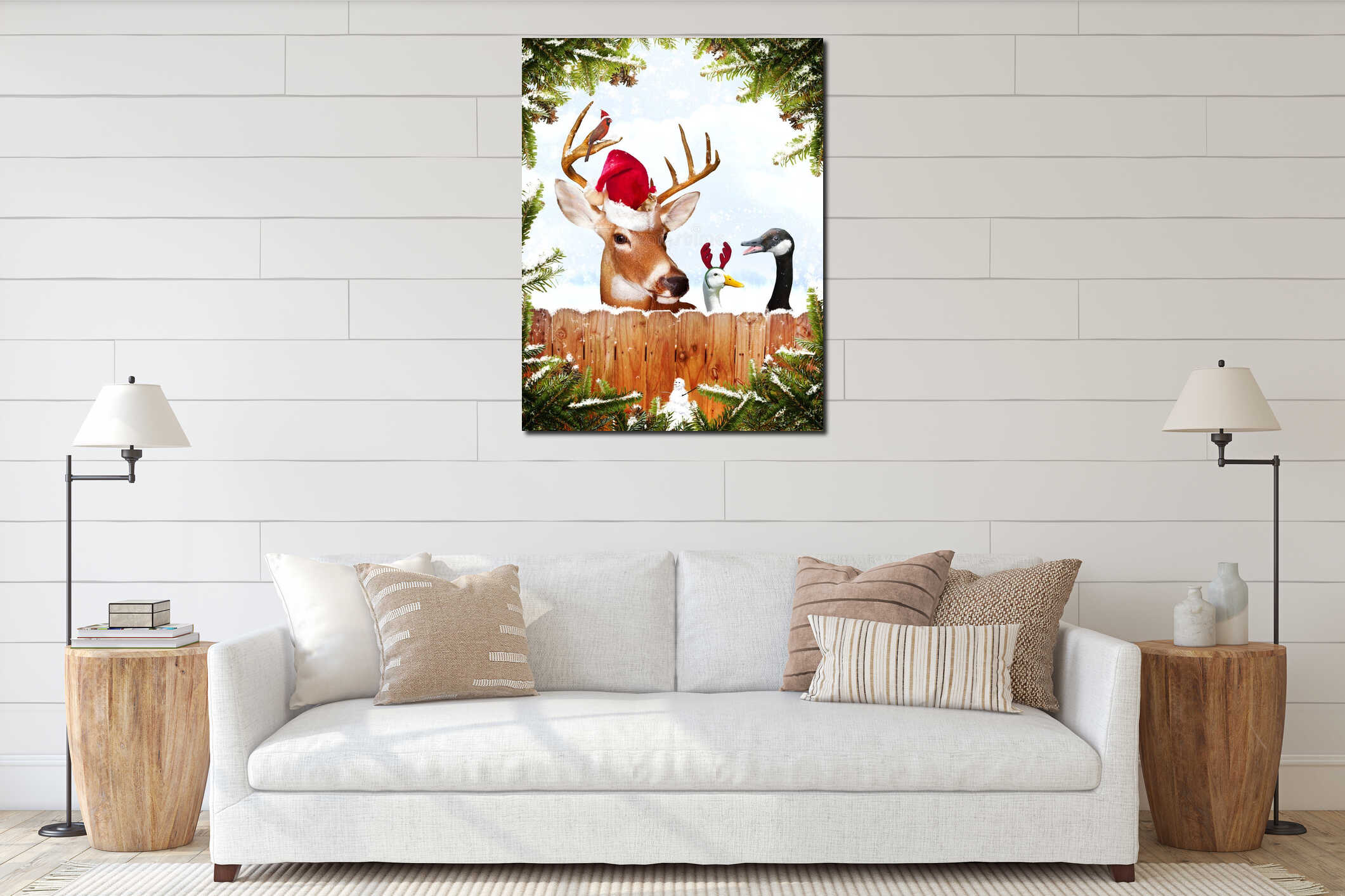 Canvas hanging interior mockup