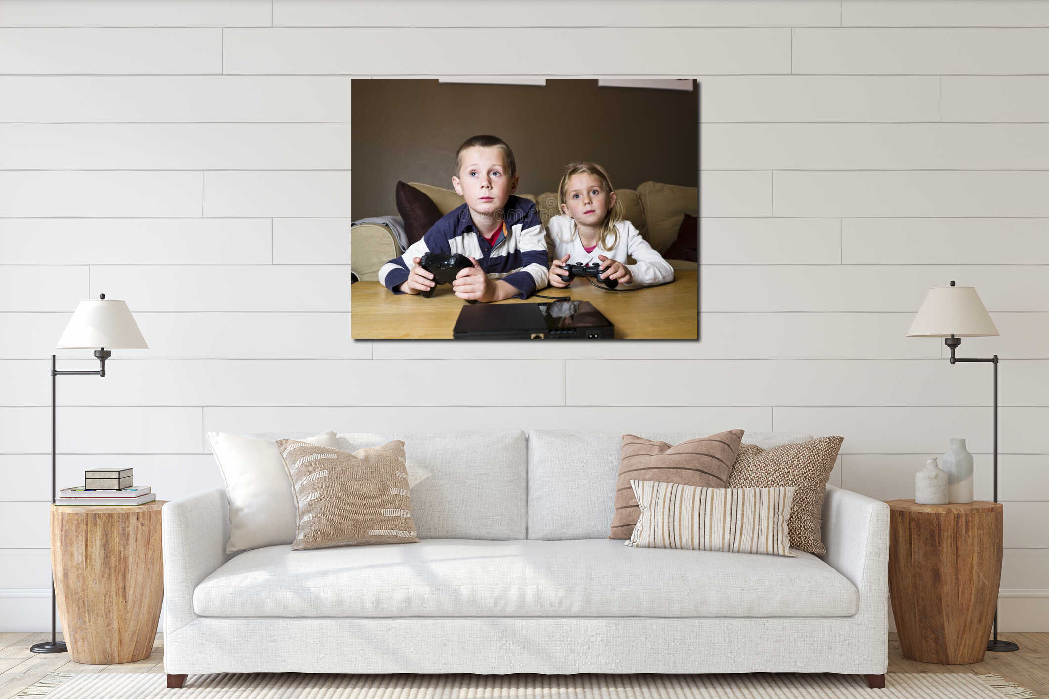 Canvas hanging interior mockup