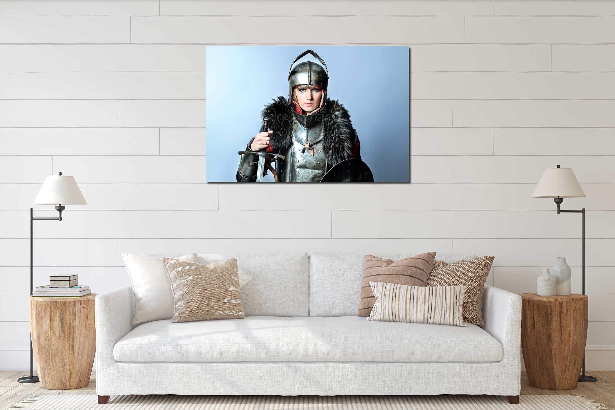 Canvas hanging interior mockup