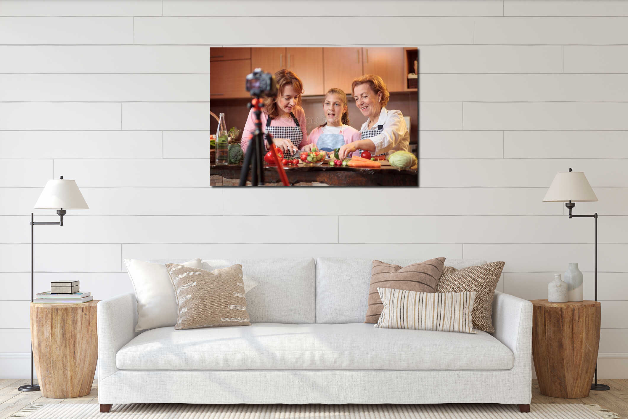 Canvas hanging interior mockup