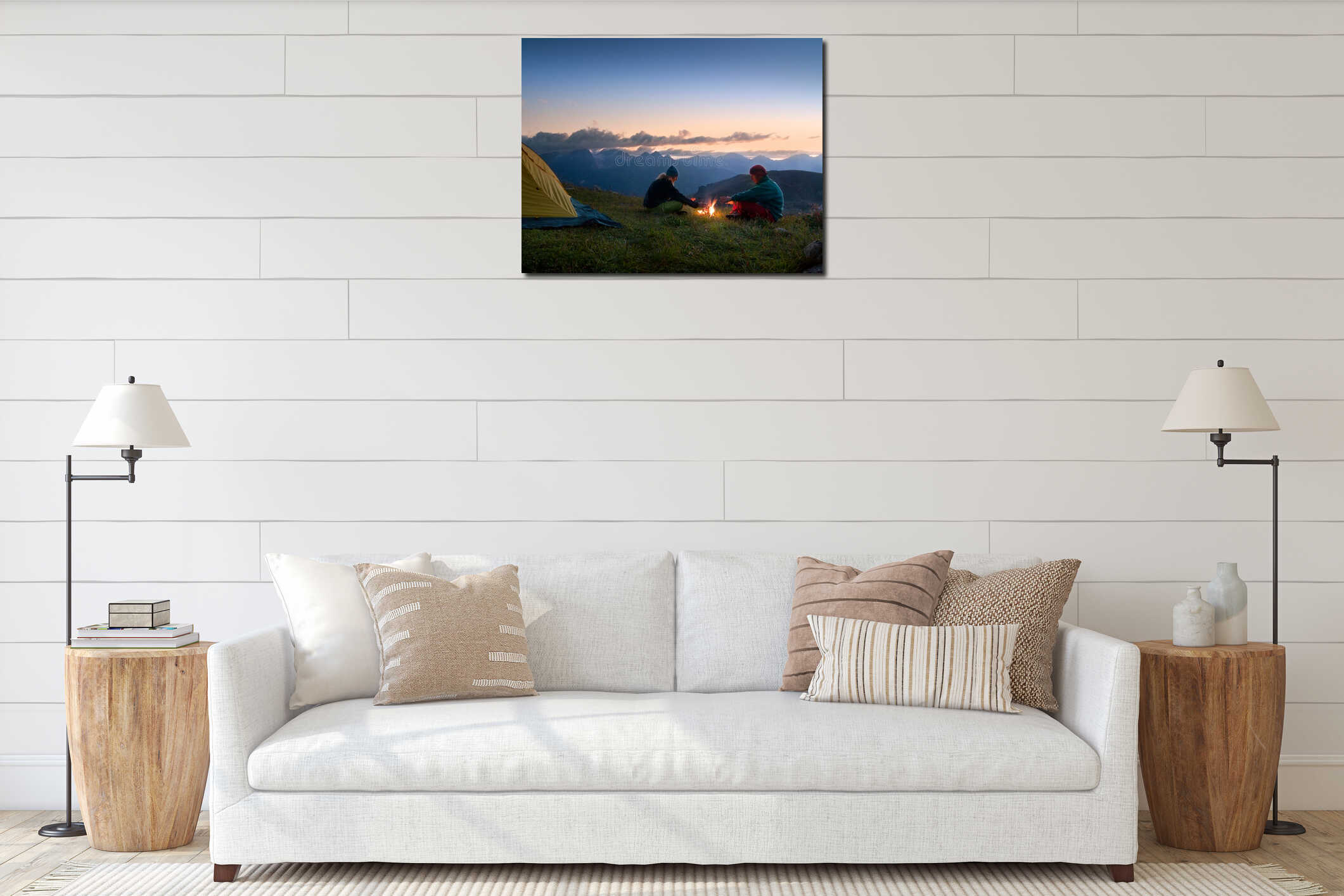 Canvas hanging interior mockup