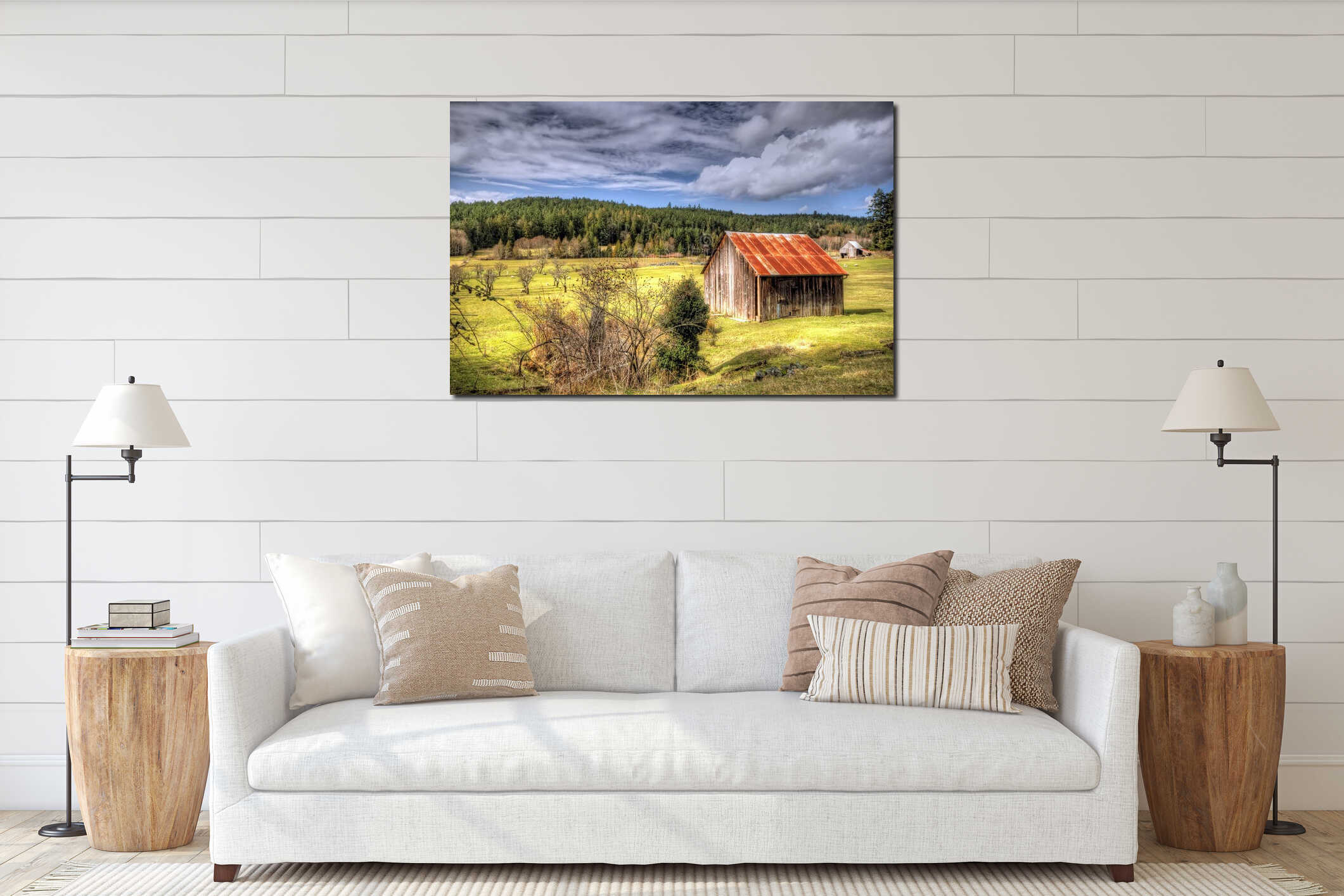 Canvas hanging interior mockup
