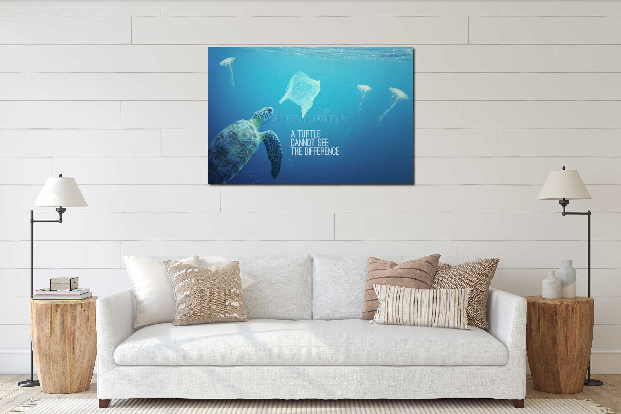 Canvas hanging interior mockup