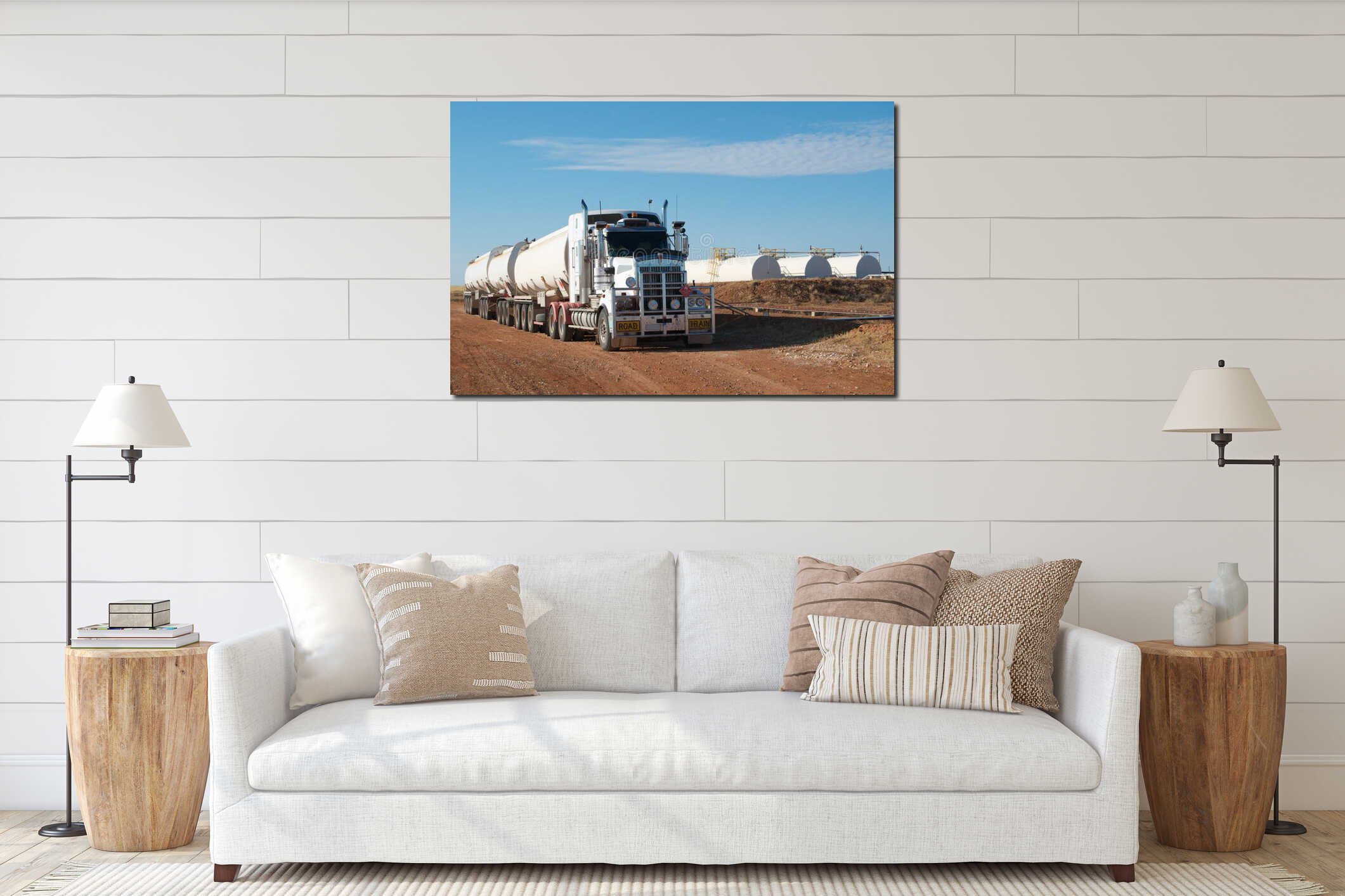 Canvas hanging interior mockup