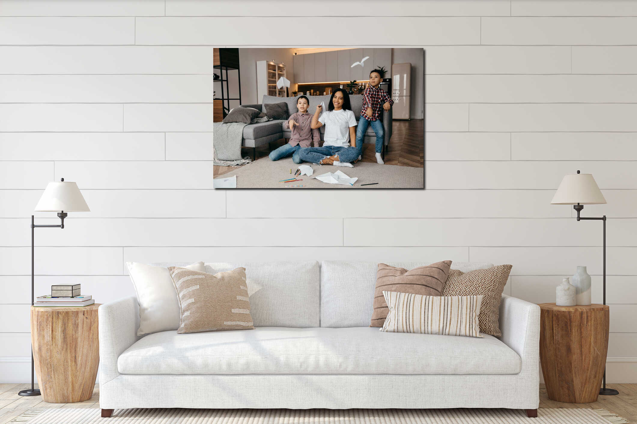 Canvas hanging interior mockup