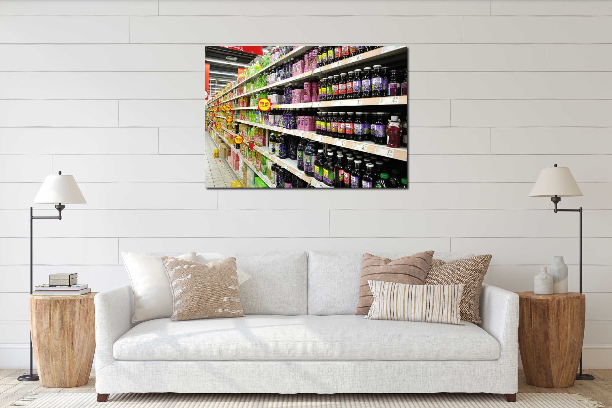 Canvas hanging interior mockup