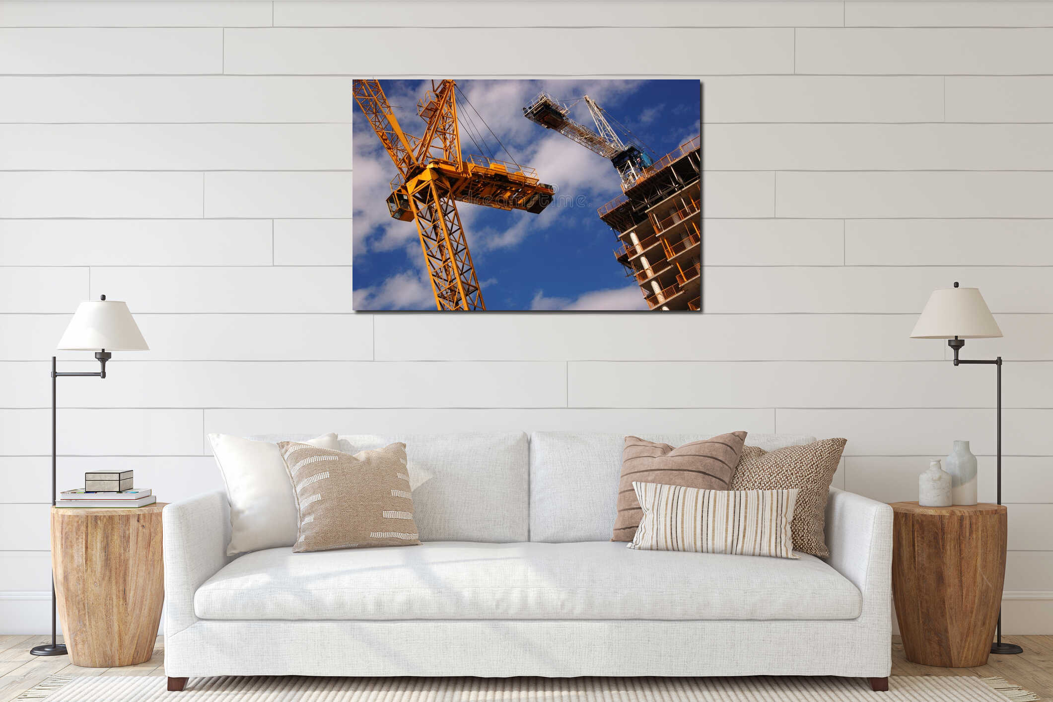 Canvas hanging interior mockup