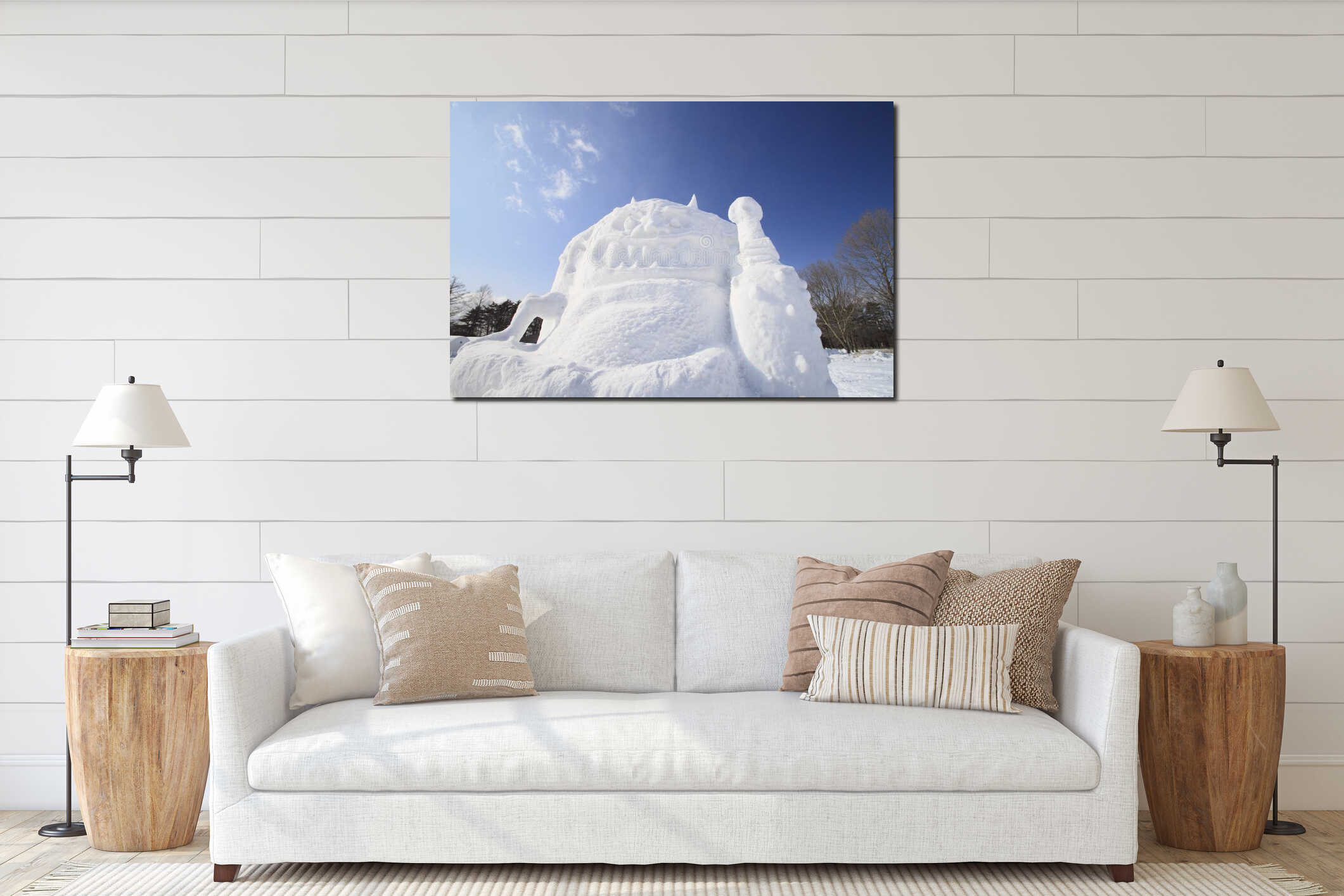 Canvas hanging interior mockup