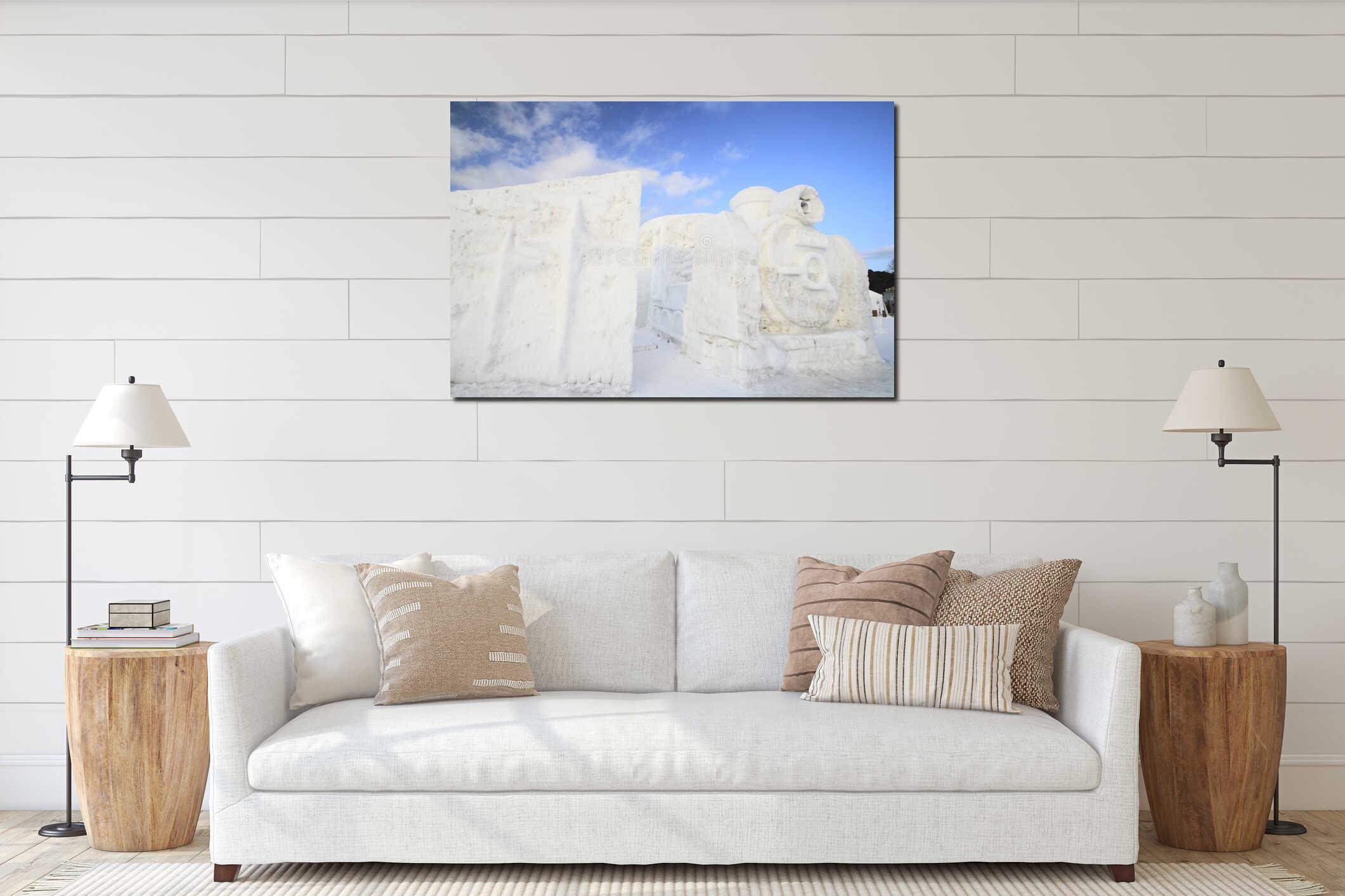 Canvas hanging interior mockup