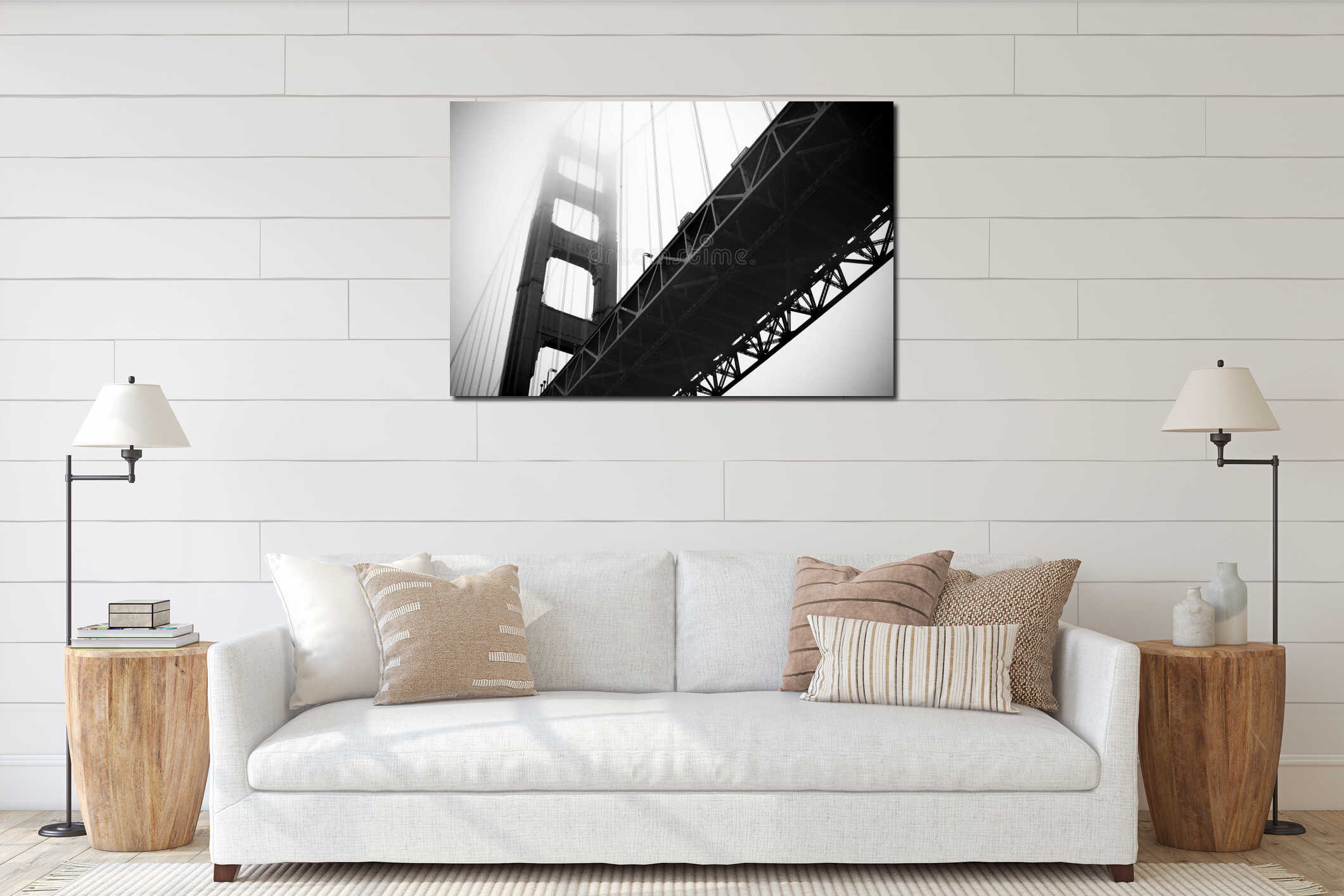 Canvas hanging interior mockup