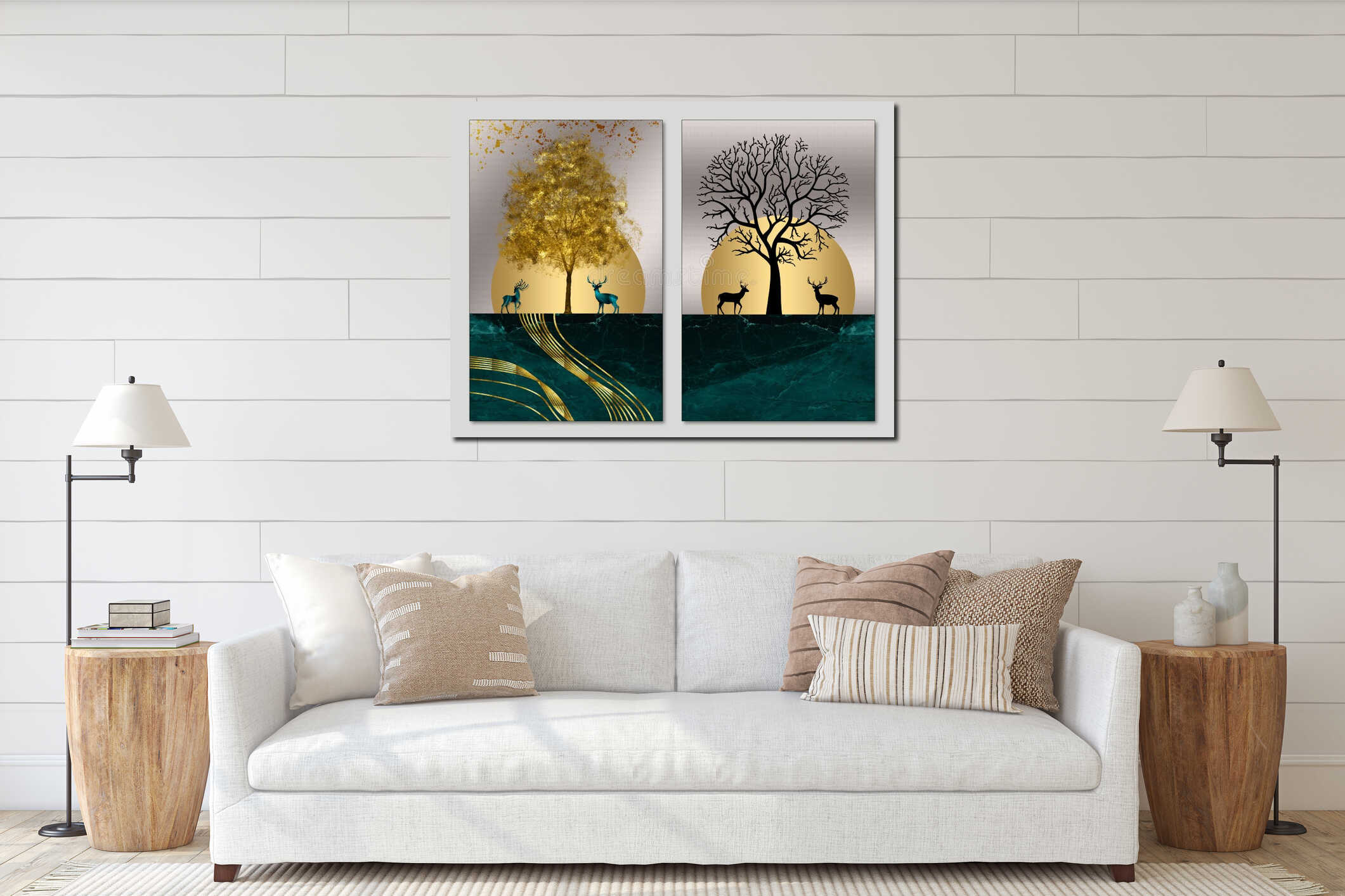 Canvas hanging interior mockup