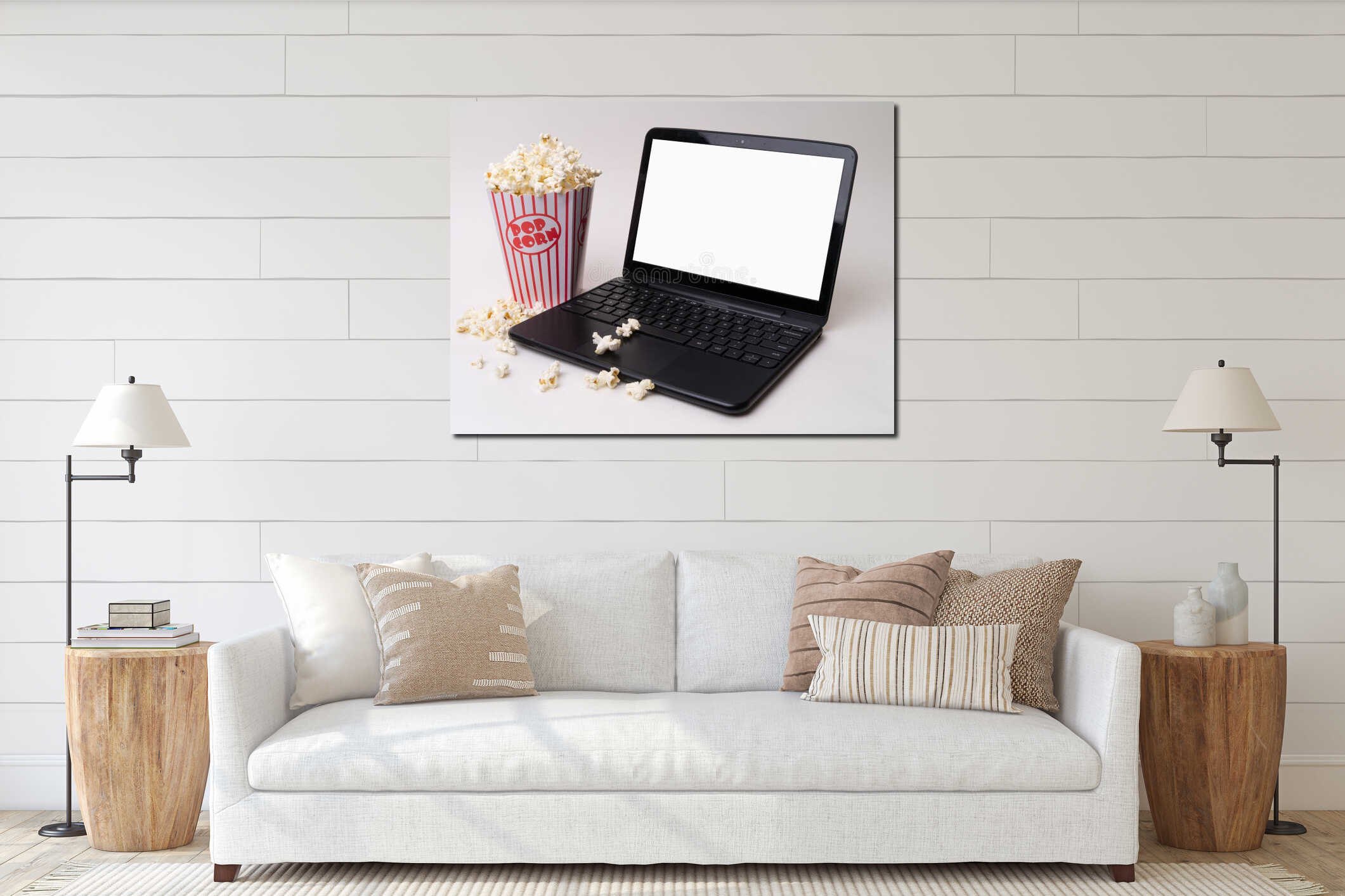 Canvas hanging interior mockup