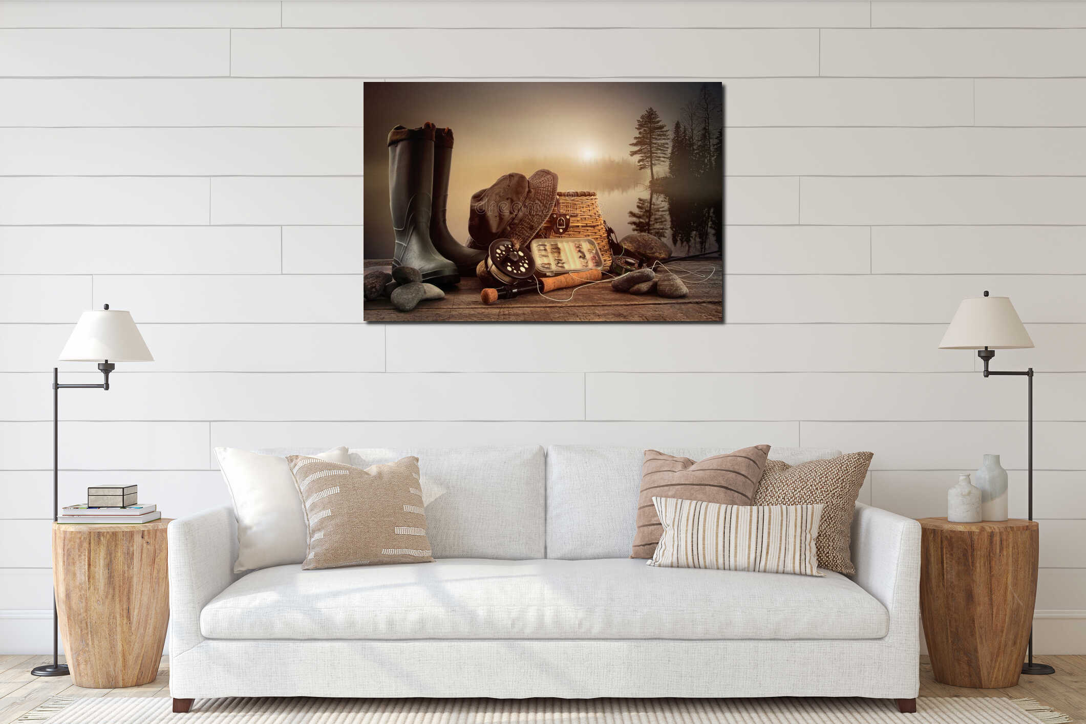 Canvas hanging interior mockup