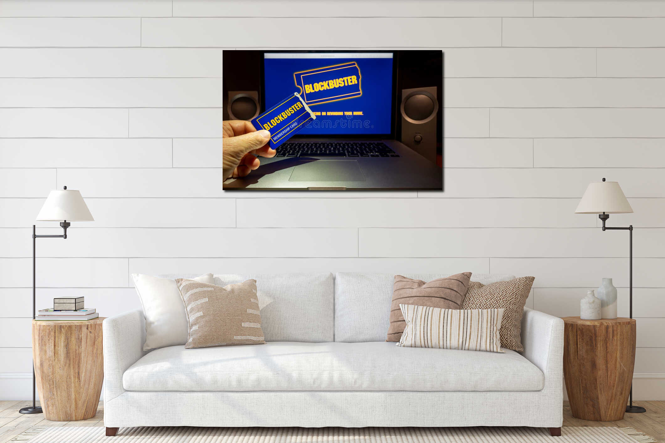 Canvas hanging interior mockup