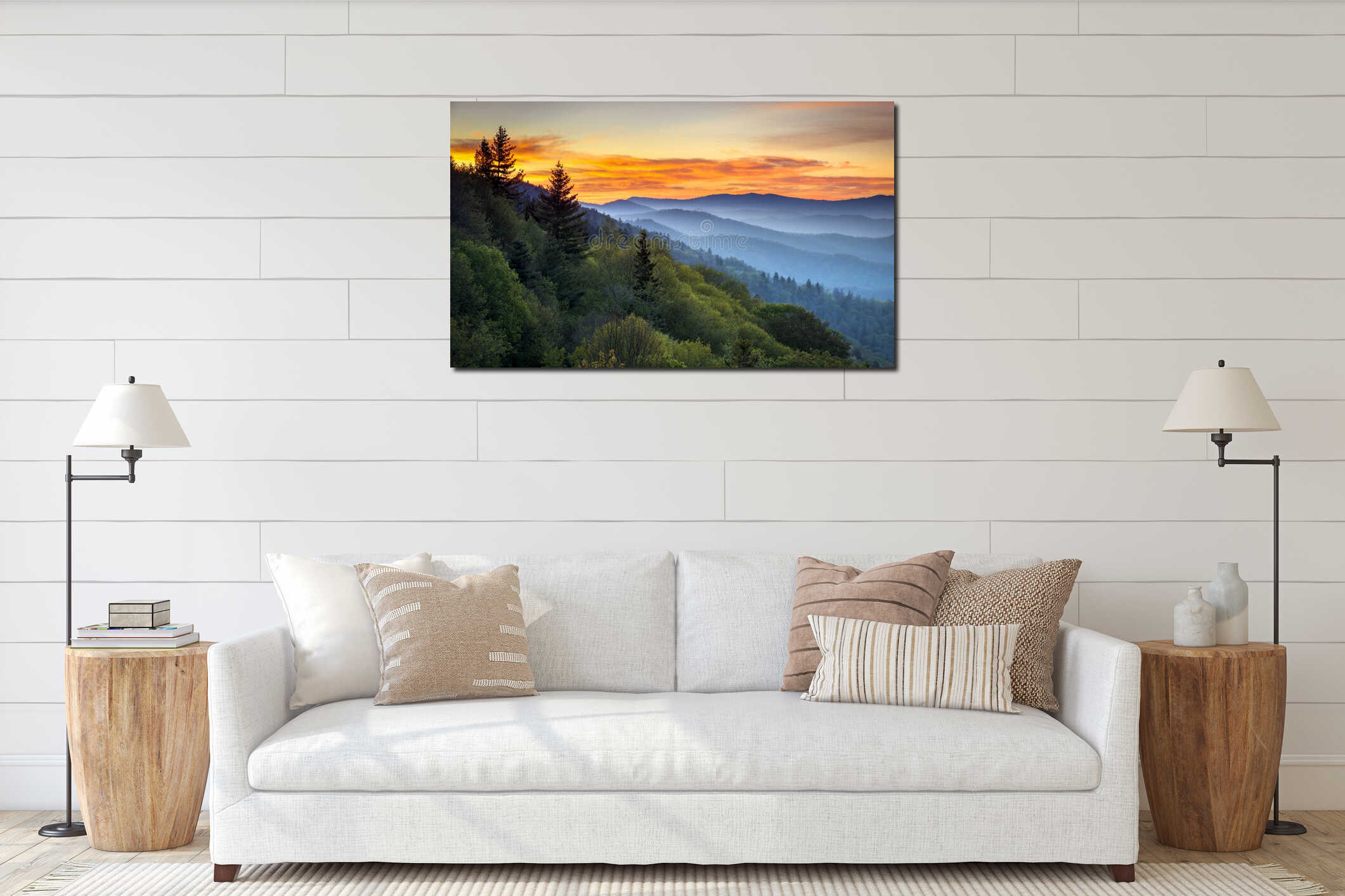 Canvas hanging interior mockup