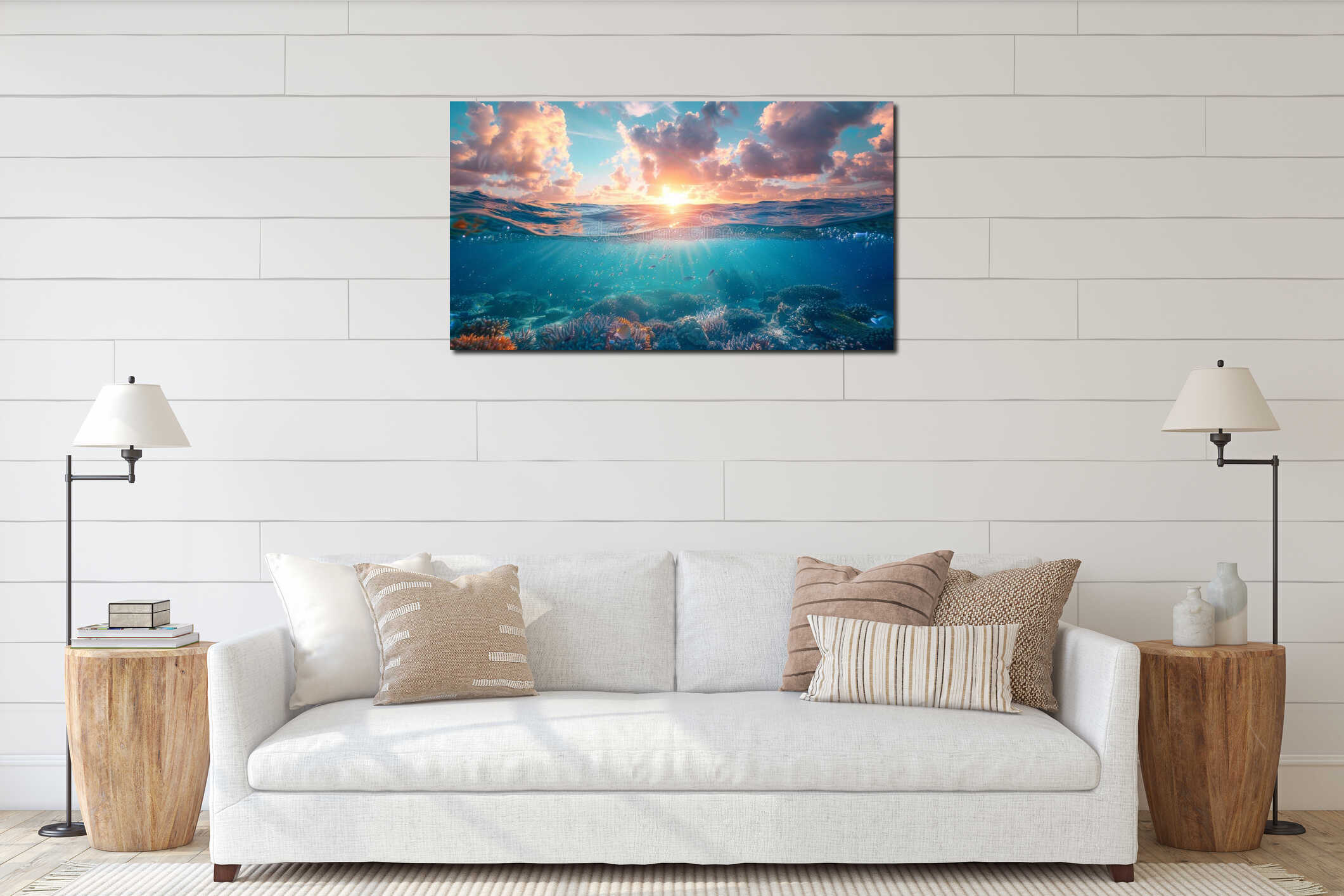 Canvas hanging interior mockup