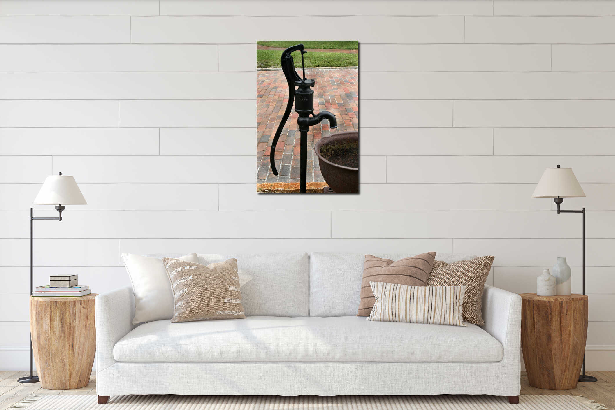 Canvas hanging interior mockup