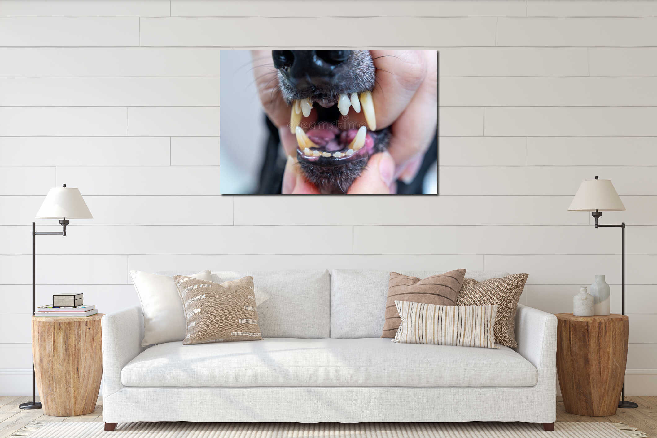 Canvas hanging interior mockup